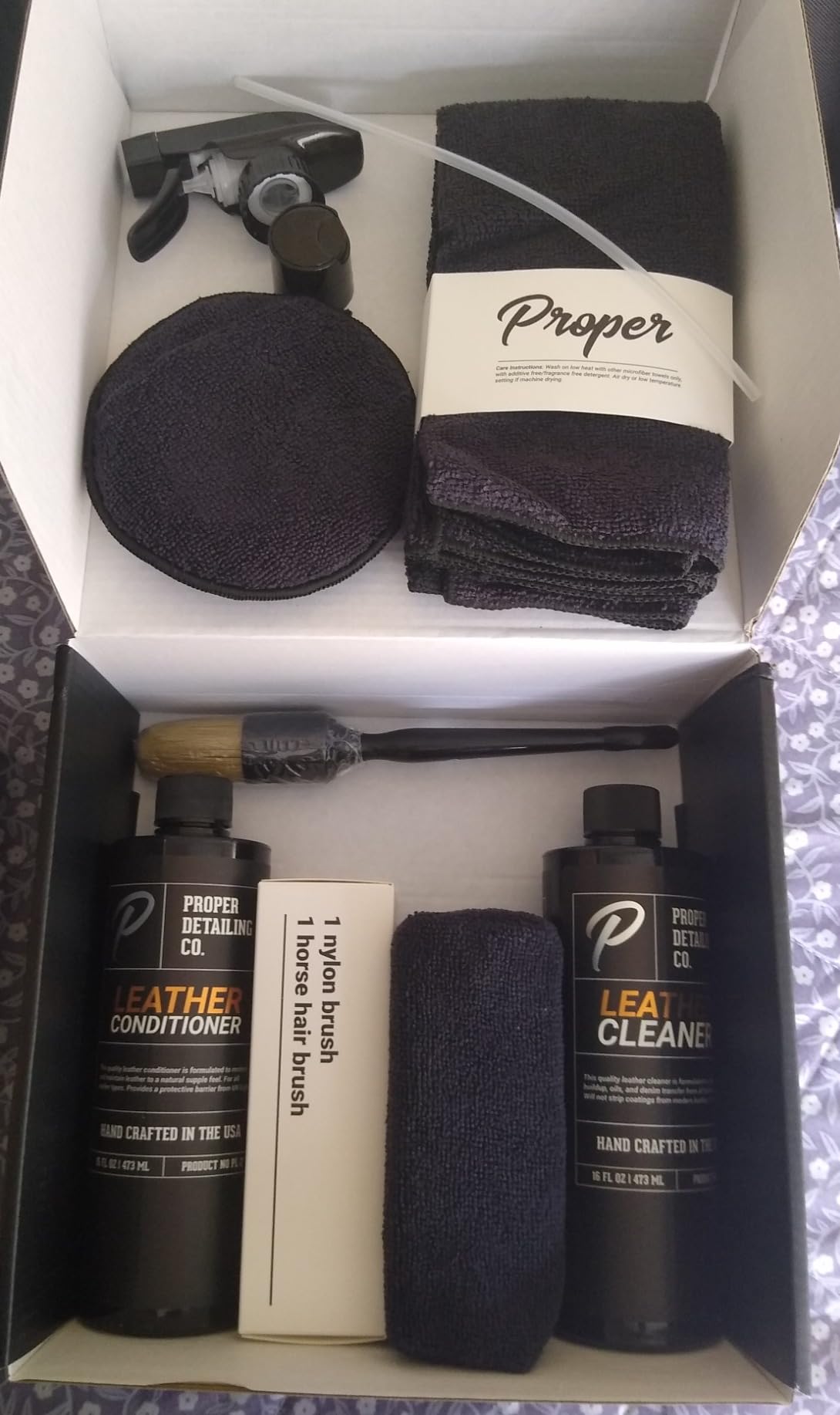 PROPER DETAILING CO. Car Leather Cleaner and Conditioner, Clean and Protect for long lasting leather, 9 Piece Deluxe Leather Care kit for professional results, leather car cleaner, conditioner leather customer photo 1