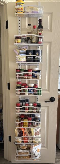 Moforoco White 9-Tier Over The Door Pantry Organizer, Pantry Organization And Storage, Metal Hanging Spice Rack Shelves Door, Home & Kitchen Essentials customer photo 2