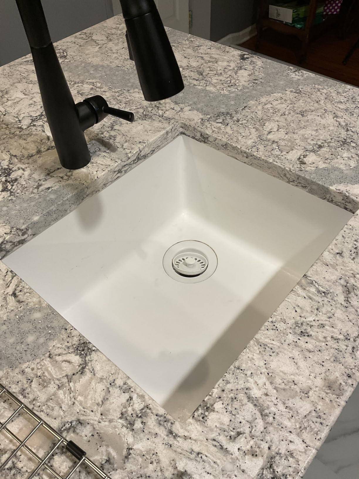 Black Kitchen Sink, Matte Black Granite Composite Kitchen Sinks with Accessories, 30 Inch Undermount Quartz Stone Kitchen Sinks, 30