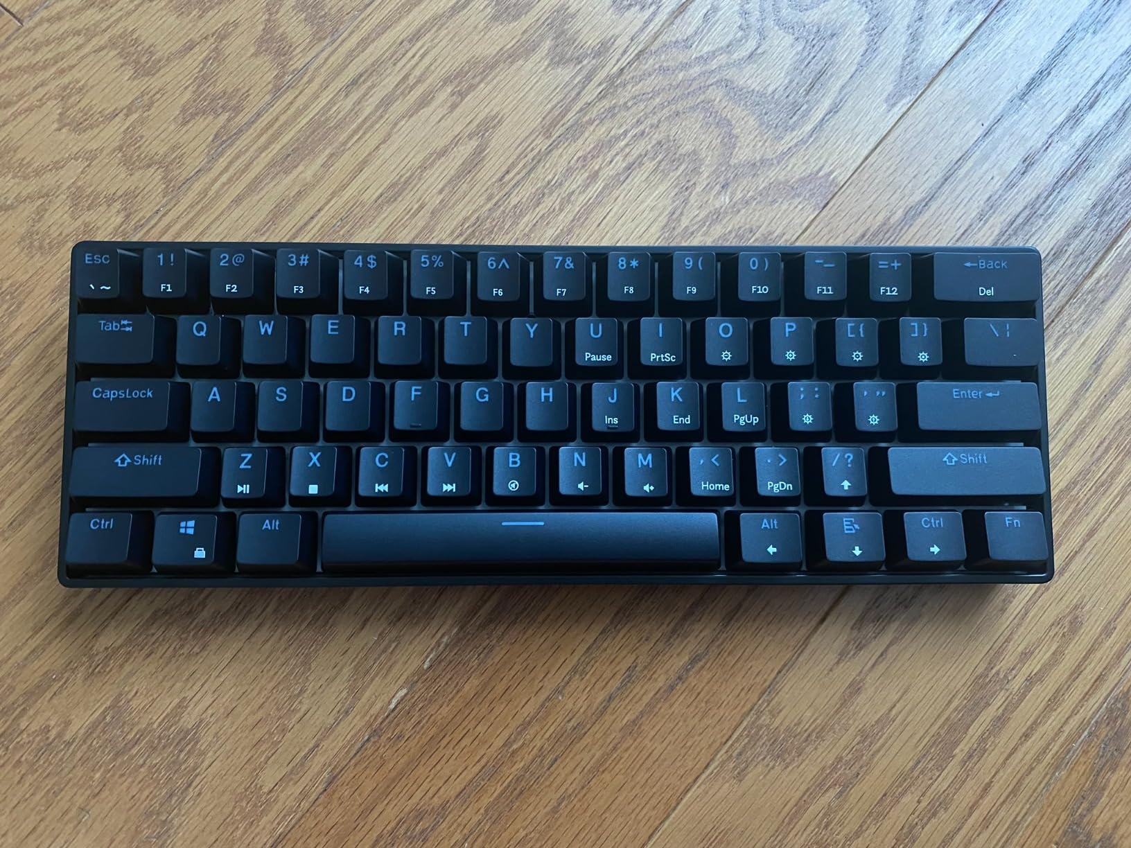 Geeky GK61 60% Hot Swappable Mechanical Gaming Keyboard, 61 Keys Multi Color RGB LED Backlit for PC/Mac Gamer, ANSI US American Layout (Blue, Mechanical Brown) customer photo 2