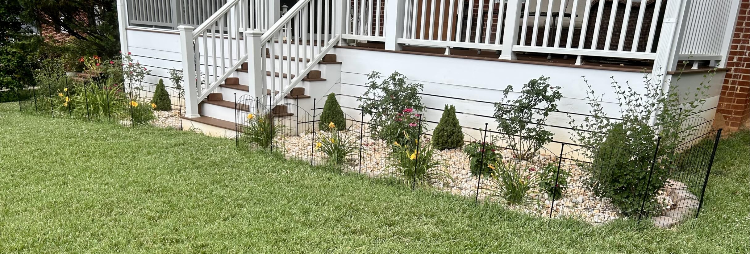 10 Panels Decorative Garden Fence - 32 in (H) x 23.6 ft (L) No Dig Dog Fence Outdoor for Yard, Rustproof Tall Garden Fencecing Panels, Animal Barrier Suitable for Yard Border, Patio, and Outdoor Use customer photo 2