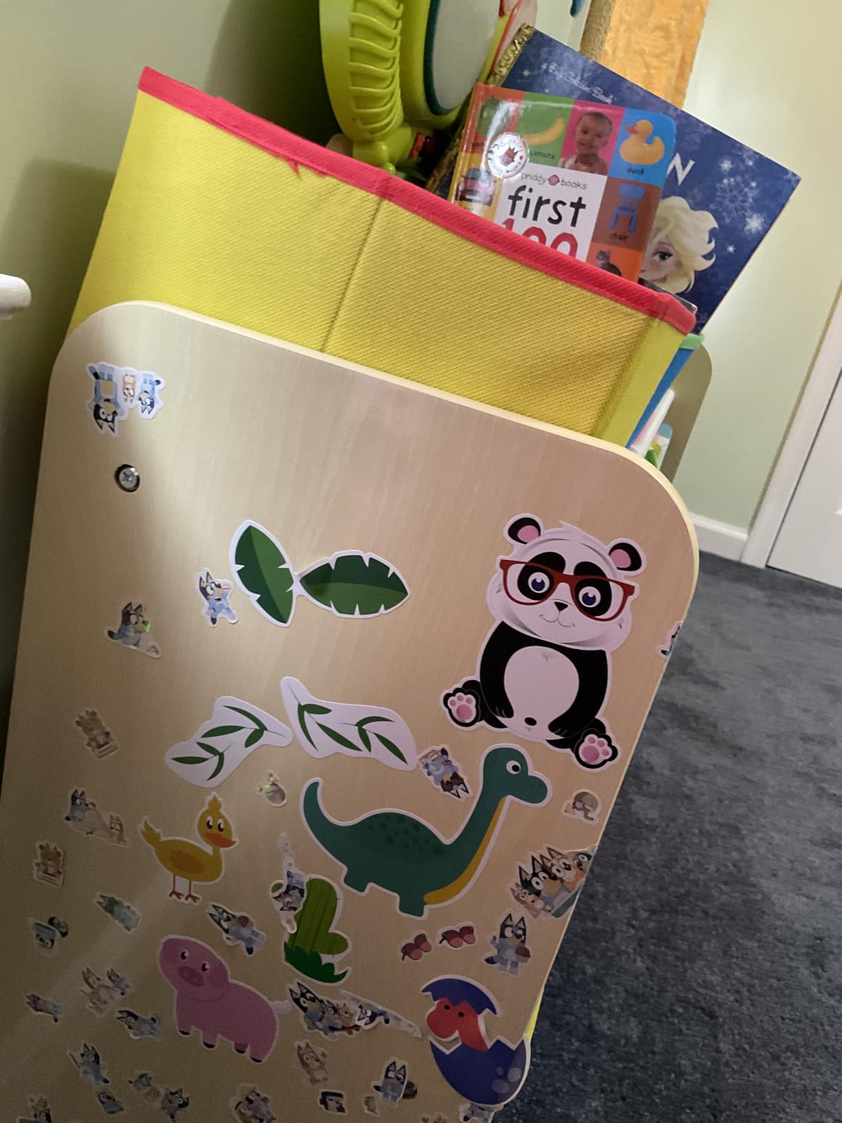 Delta Children Deluxe Multi-Bin Toy Organizer with Storage Bins - Greenguard Gold Certified, White with Navy/Green/Pastel Bins customer photo 1