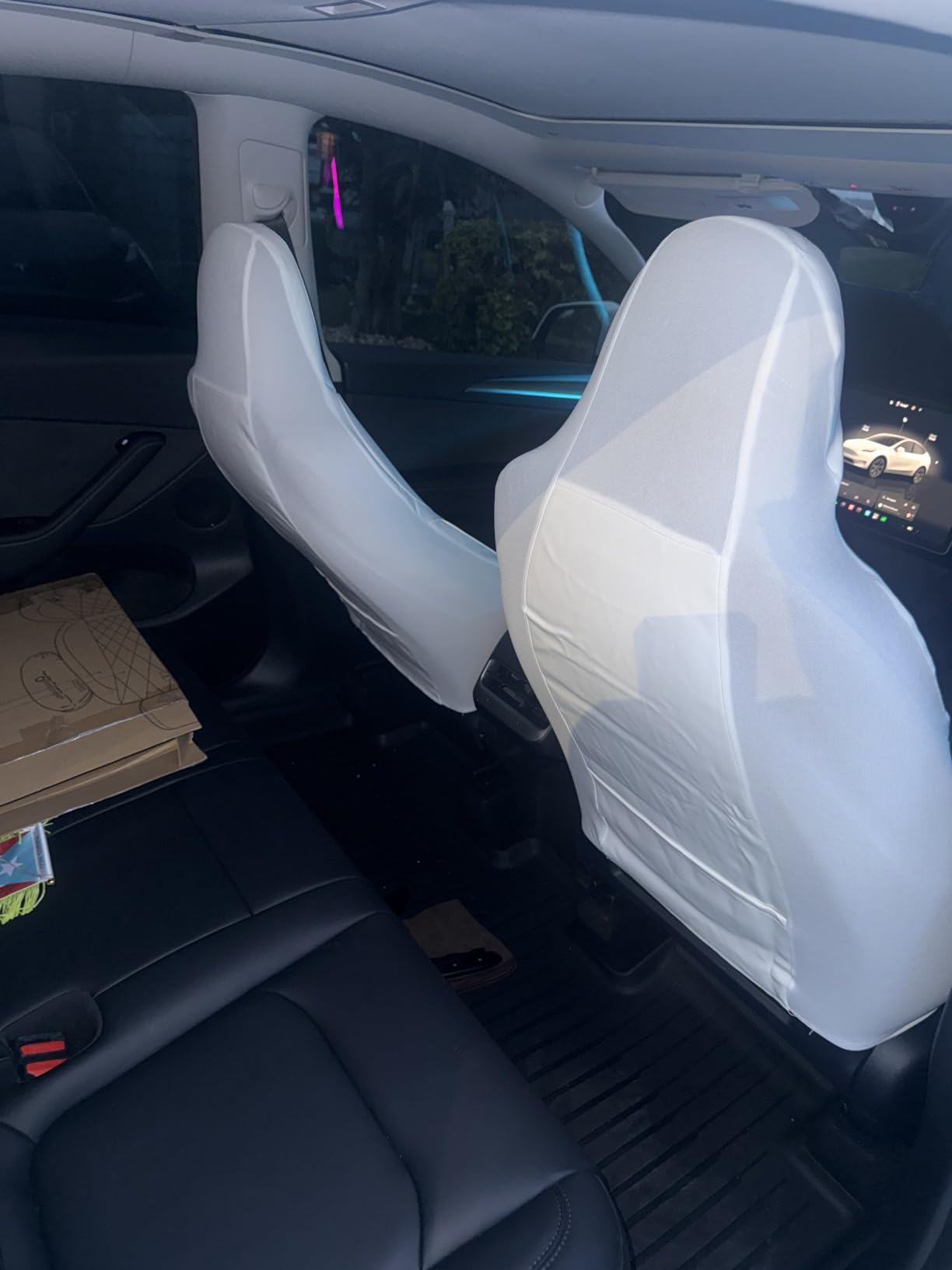 CAR PASS 5 Seats Piping Luxury Faux Leather Seat Covers Full Set, Anti-Slip Waterproof, Universal Fit for SUVs, Vans, Trucks, Airbag Compatible, Pure Black customer photo 1
