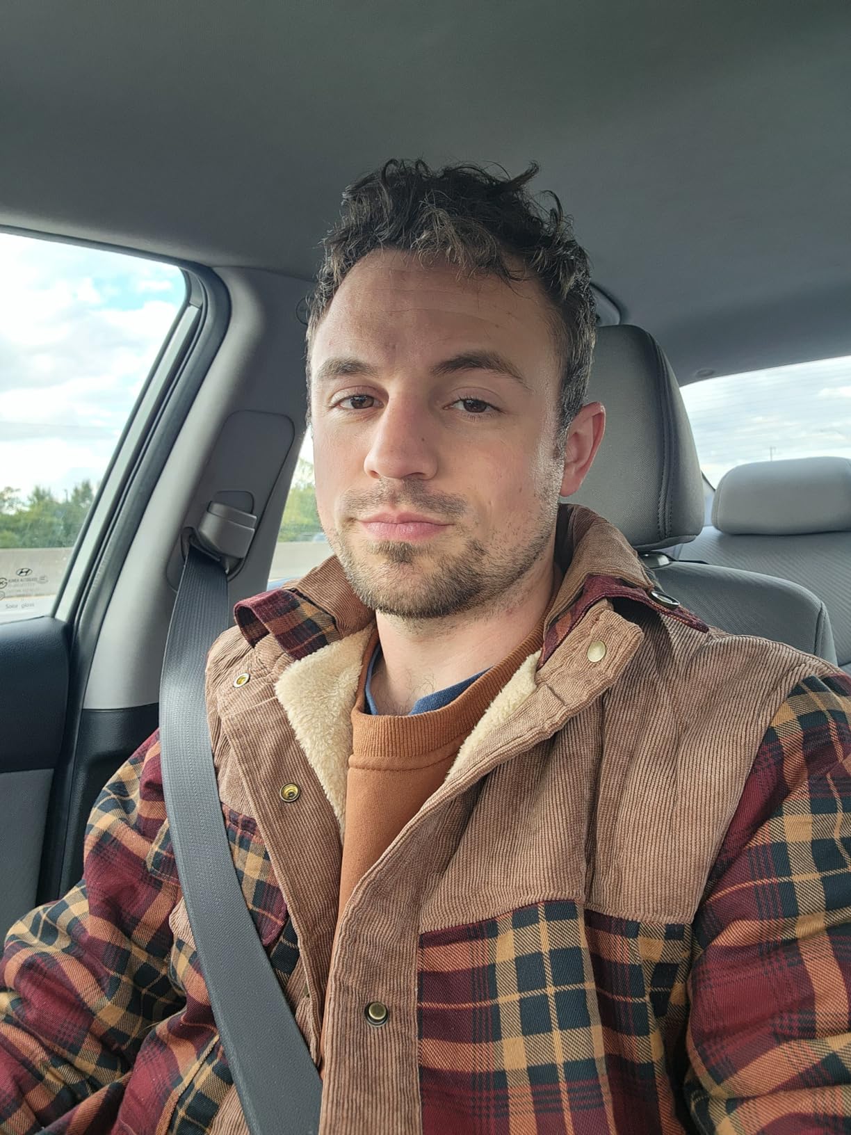 Men's Sherpa Lined Flannel Jacket Outdoor Long Sleeve Plaid Fleece Shirt Warm Casual Button Down Coat customer photo 1