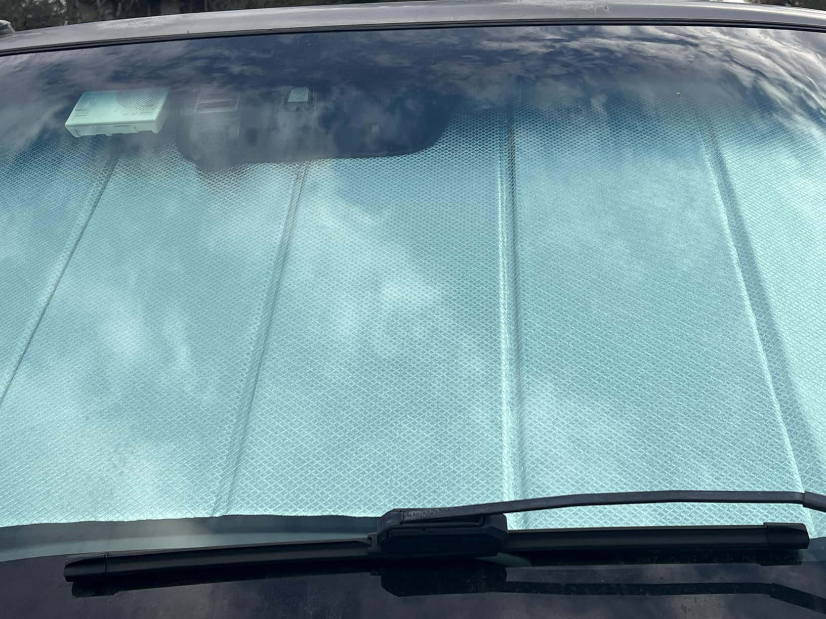 Pigenius Windshield Sun Shade for Ford F150 2015-2020. Reflective Aluminum Film Front Window Sunshade - BLAZBLOCK customer photo 2