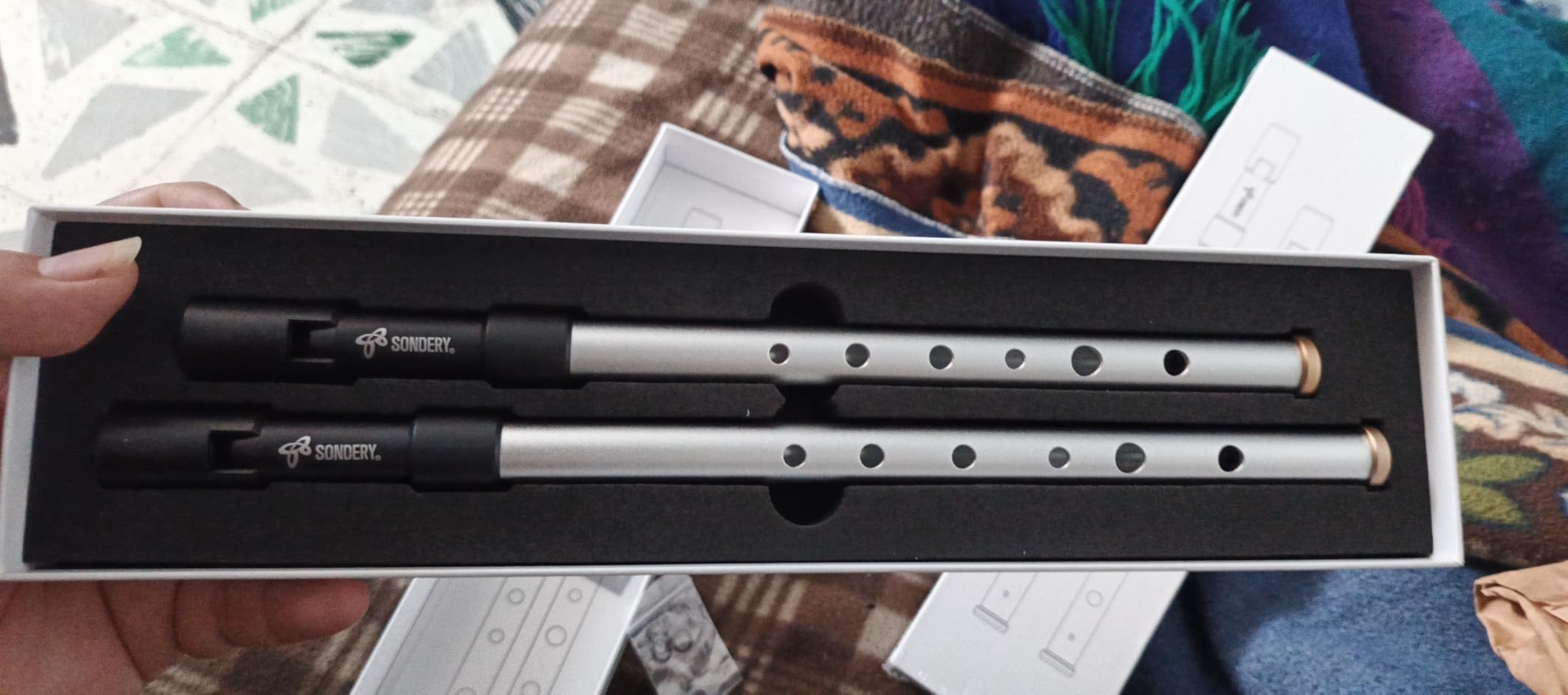 Sondery Irish Tin Whistles Set Key of C and Key of D Made from Aluminum Clear Bright Sound with Crisp Response of Wide Range Octaves Penny Whistles customer photo 1