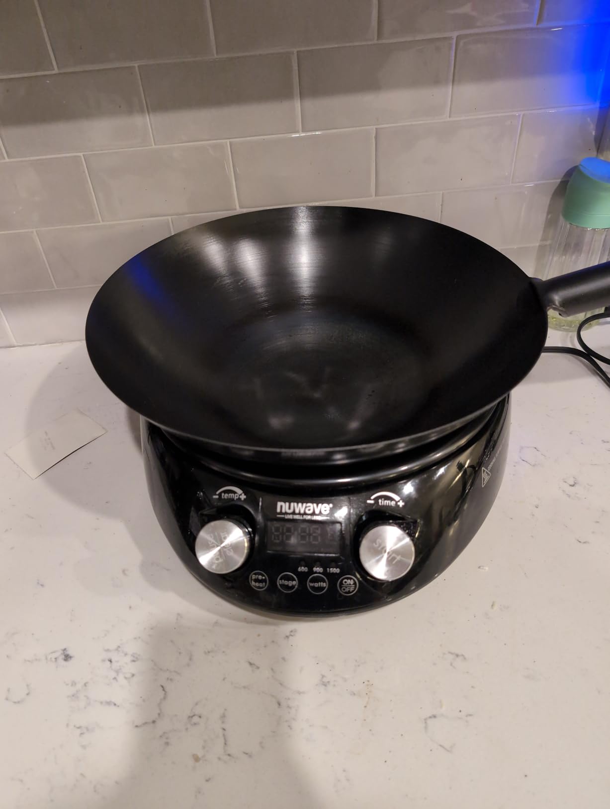 Nuwave Induction Wok, 3 Wattages 600/900/1500, Precise Temp Controls from 100F to 575F in 5F, Authentic 14-inch Carbon Steel Wok Included, Wok Hei customer photo 1