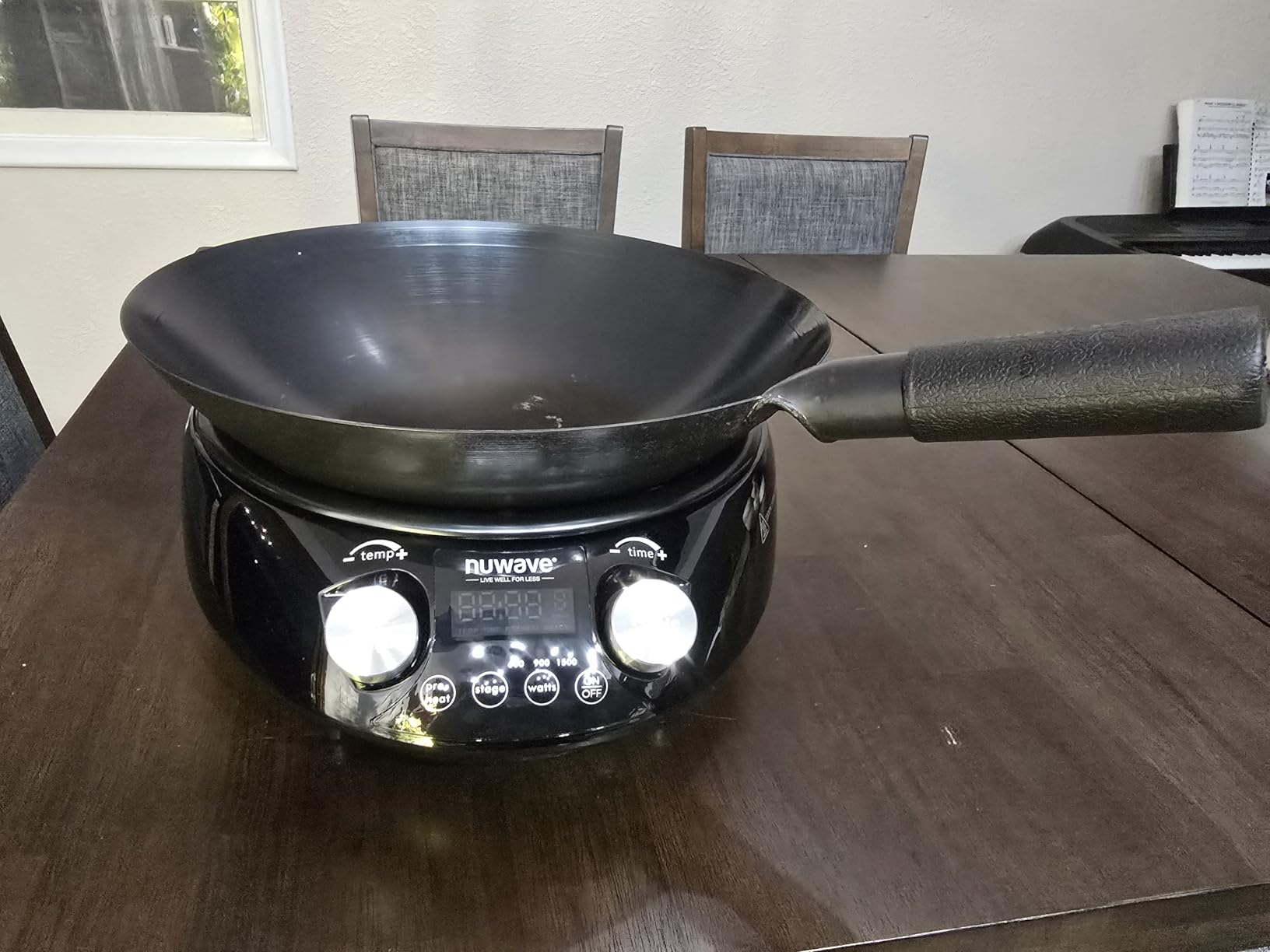 Nuwave Induction Wok, 3 Wattages 600/900/1500, Precise Temp Controls from 100F to 575F in 5F, Authentic 14-inch Carbon Steel Wok Included, Wok Hei customer photo 2