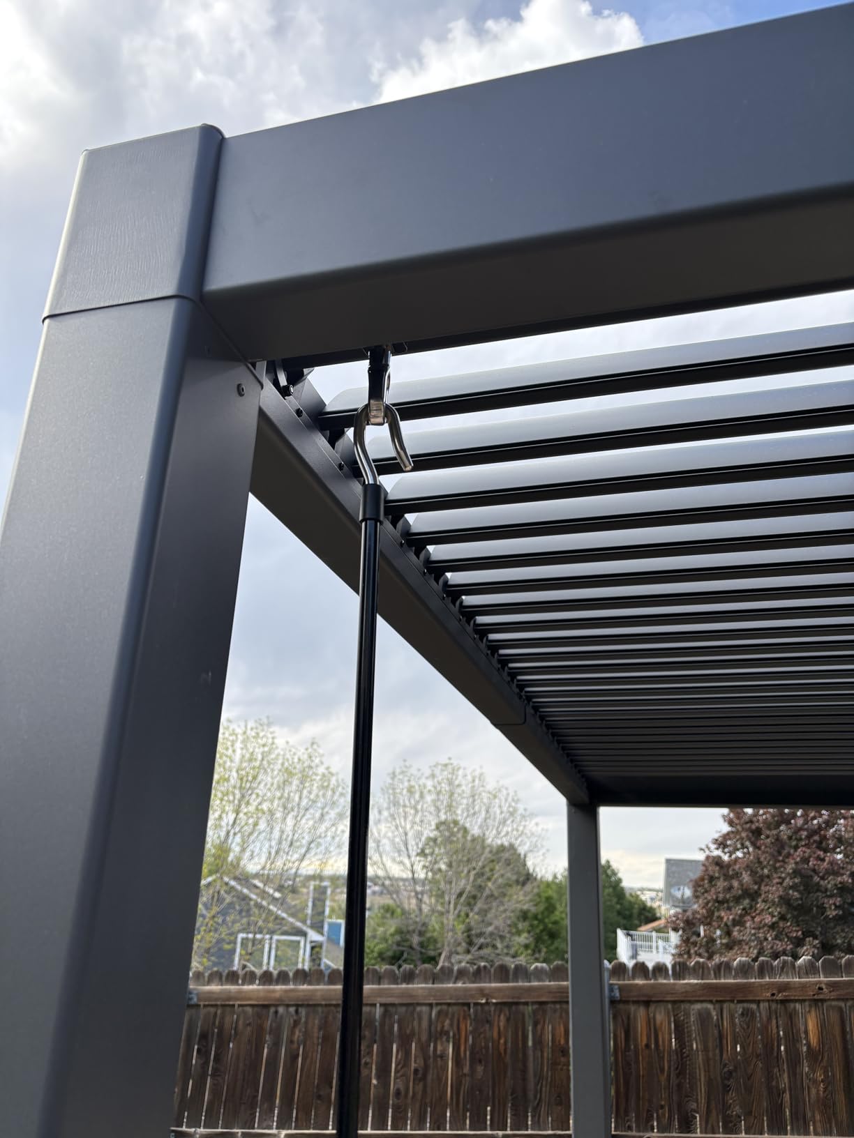 PURPLE LEAF Louvered Pergola 10' x 12' Aluminum Outdoor Pergola with Adjustable Louvers Roof and Integrated Drainage System 70 Mph High Wind Resistant Small Pergolas for Patio Deck Porch Yard customer photo 2