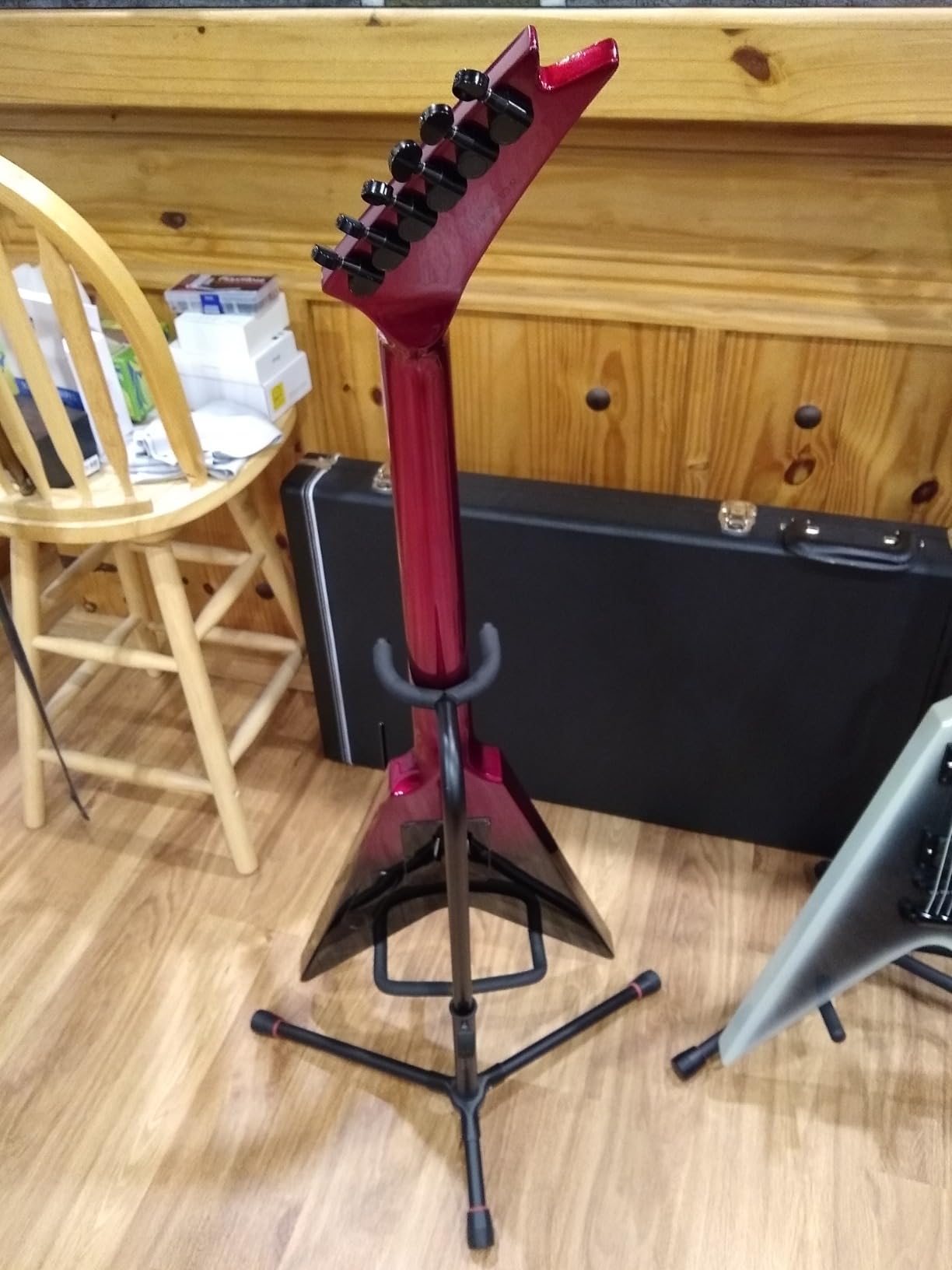 WestCreek CERBERUS Solid Body Electric Guitar V Heavy Metal Guitar - Hot Red customer photo 2
