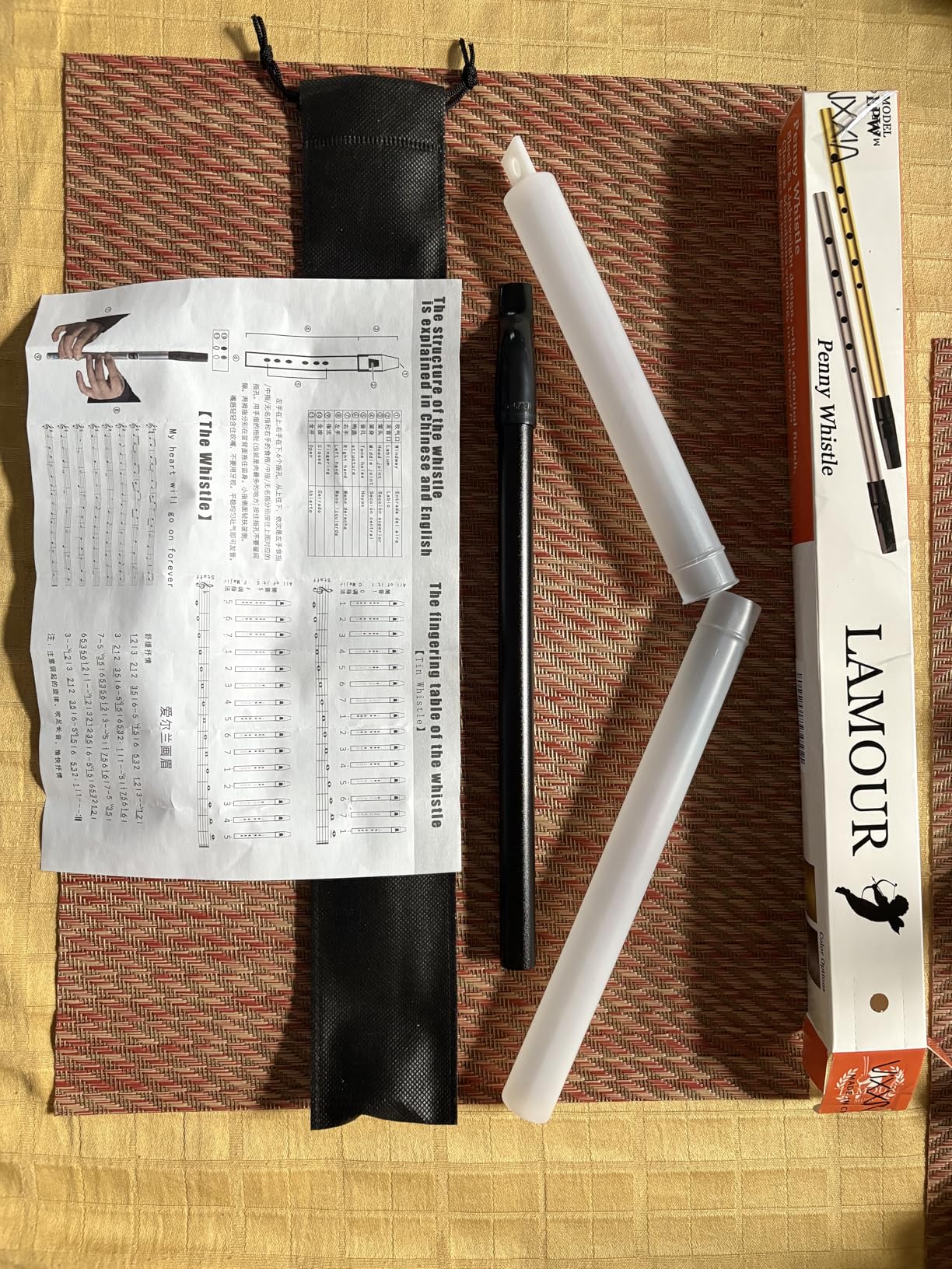 Irish Tin Whistle in D Key with Music Book & Bag, 6-Hole Traditional Penny Whistle Flute for Adults & Beginners, Brass Wind Instrument for Celtic Folk Music (Silver) customer photo 2