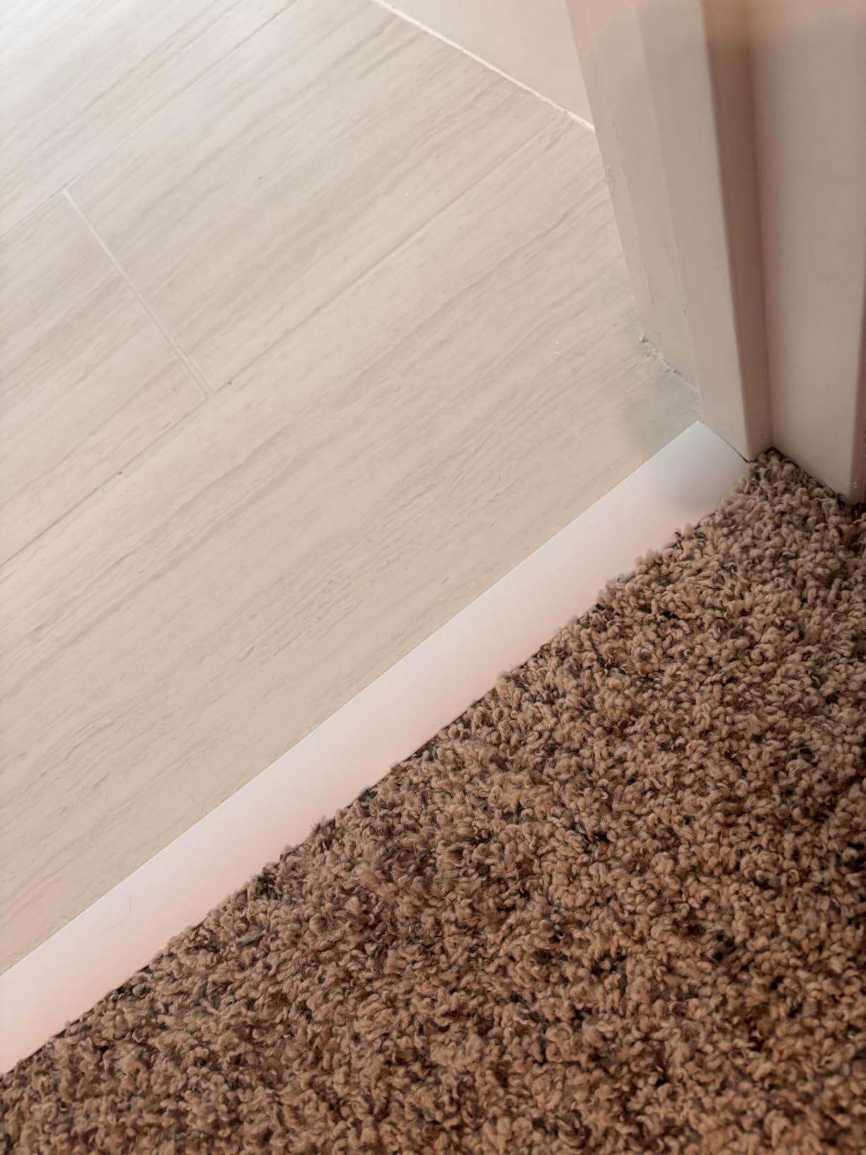 Floor Transition Strip for Carpet to Tile, Grey Wood, 4' x 1.57