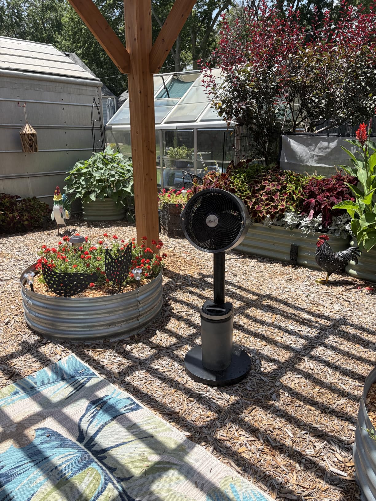 Shark FlexBreeze Pro Mist Fan, Indoor & Outdoor Oscillating Cooling Fan with Misting for Home & Patio, Floor & Tabletop, Portable Cordless & Corded, 24Hr Battery, Remote, Charcoal Grey, FA302 customer photo 1