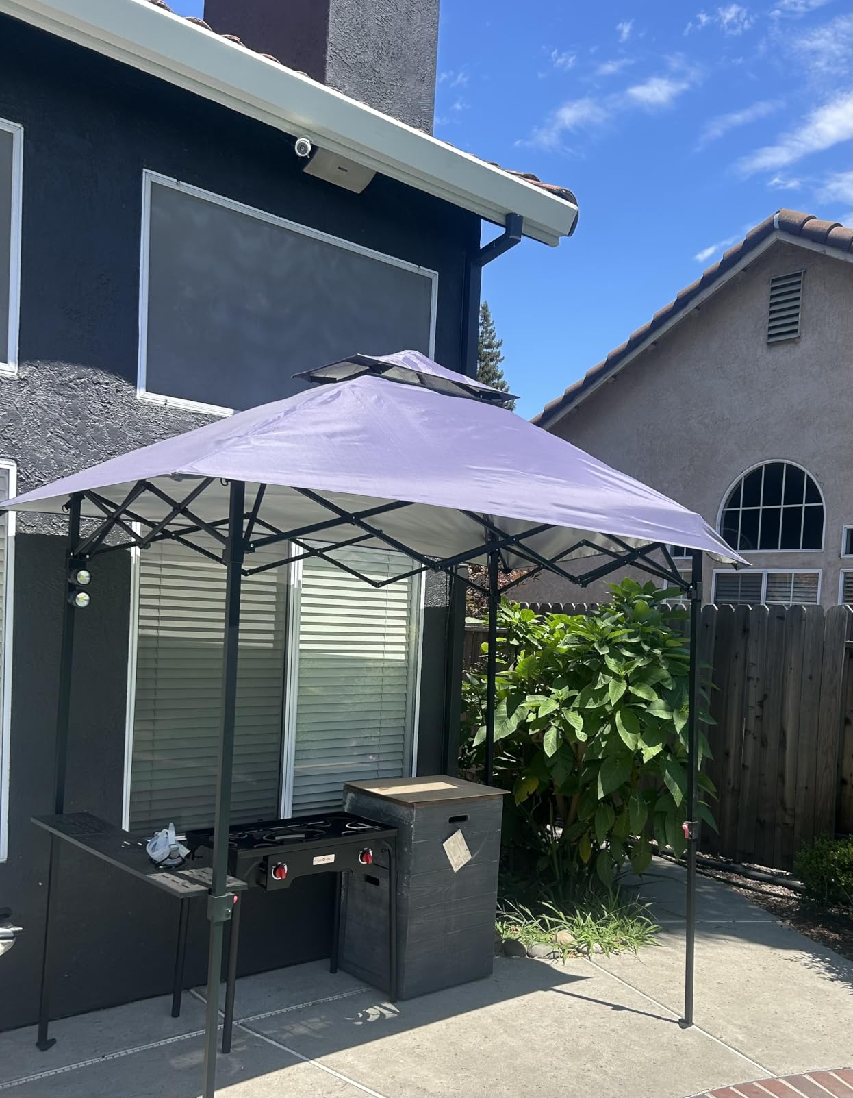 ABCCANOPY 8x5 Pop Up Grill Gazebo - Outdoor BBQ Canopy with Shelf & Sidewall, Portable Barbeque Shelter with 2 Magnetic LED Lights, Carry Bag for Patio Garden Events Picnic Grilling, Dark Gray customer photo 1
