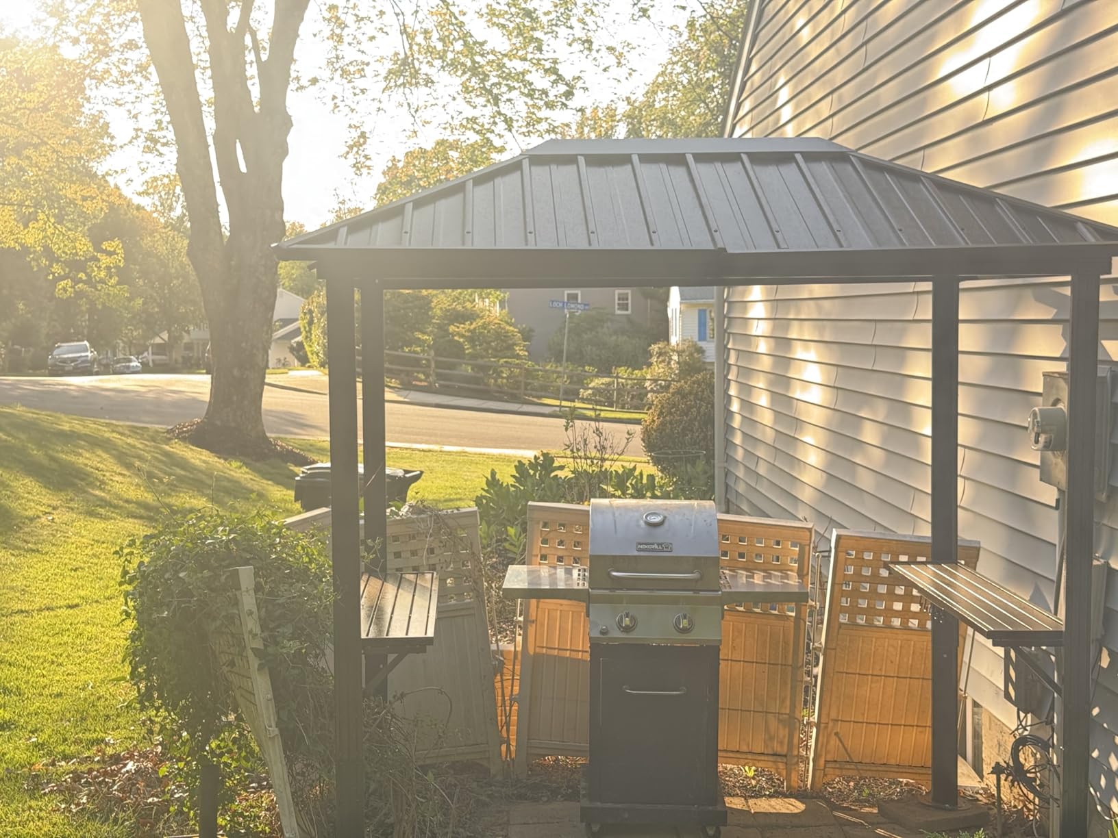Aoxun Grill Hardtop Gazebo 5 x 8 FT, Outdoor Metal Hard Top Gazebo, Permanent BBQ Pavilion with Galvanized Steel Roof, Aluminum Pavilion with Shelves for Lawn, Garden, Patio, Backyard customer photo 1