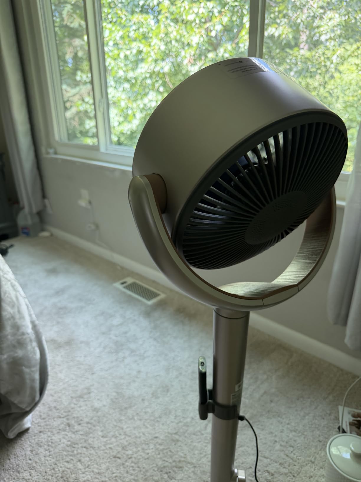 DREO Smart Fan for Bedroom, 120° +120° Omni-Directional Oscillating Fans, 100ft Quiet Pedestal Fan with RGB Light, 9 Speeds, 6 Modes, 20dB, 8H Timer, Wi-Fi/Voice/Alexa, 35-40