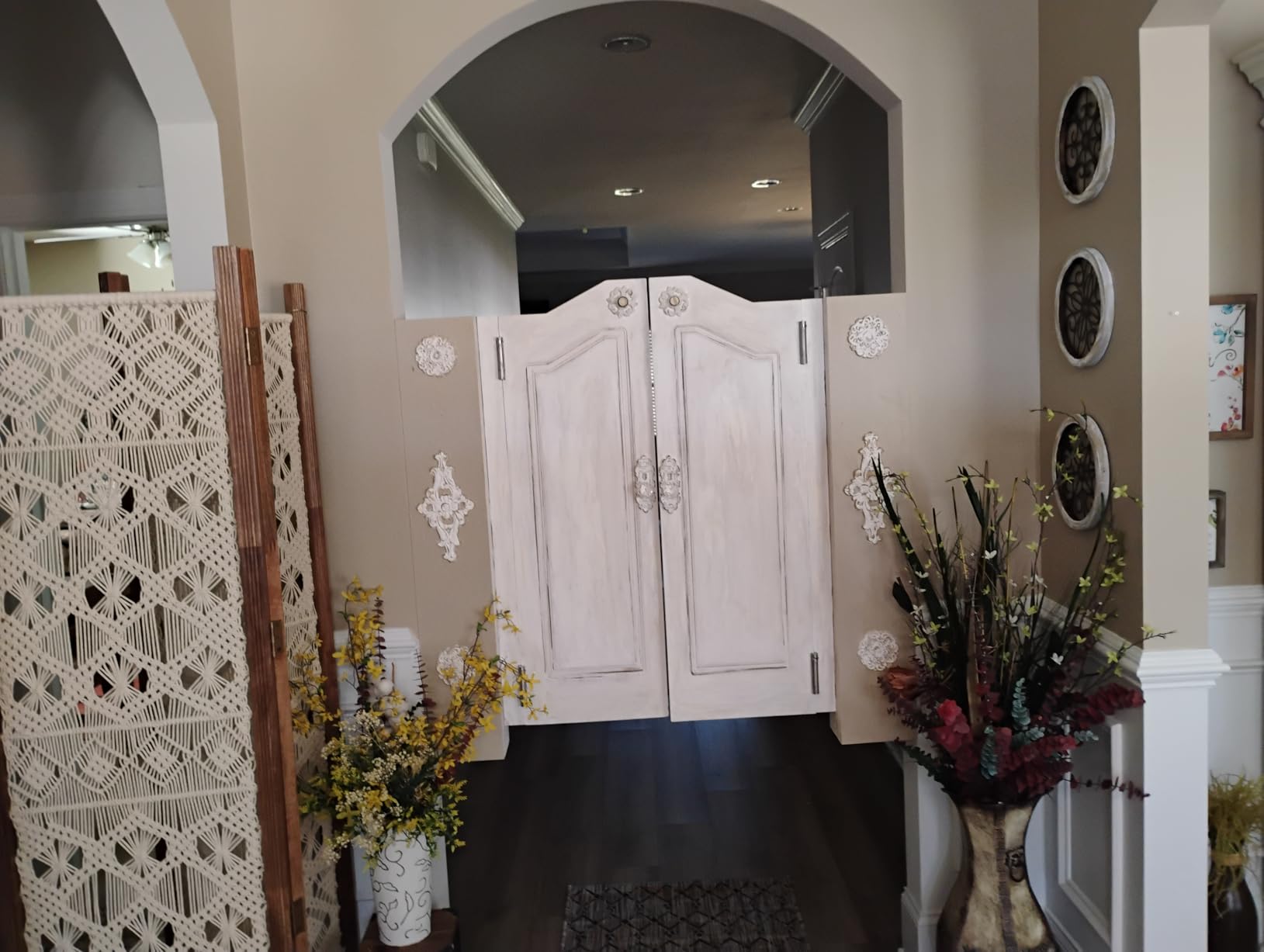 Single Dutch Door, 31.5 x 35.43 Inch Wood Swinging Door 180 Degree Opening and Closing Modern Single-Door Leaf Partition Door Supports 2-Way Opening for Clubs, Balconies, Terraces, Cafes customer photo 1