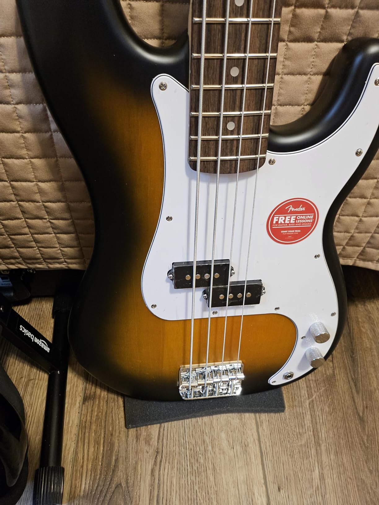 Fender Squier Debut Series Precision Bass Guitar, Beginner Guitar, 2-Year Warranty, Includes Free Lessons, Sea Foam Green with Satin Urethane Finish customer photo 1