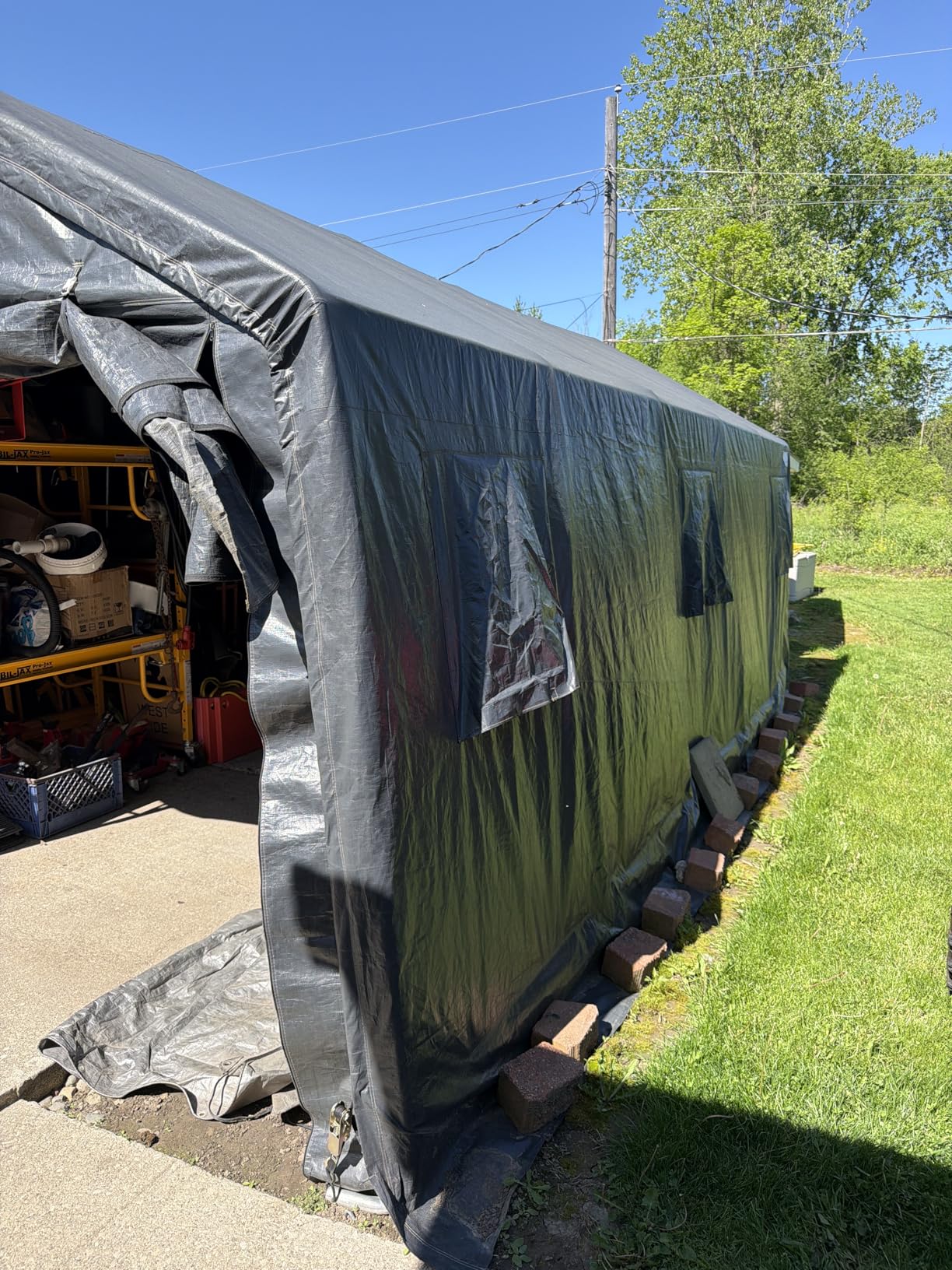ADVANCE OUTDOOR Heavy Duty 10X20 ft Carport Outdoor Patio Portable Canopy Storage Shelter Shed with 2 Rolled up Zipper Doors & Vents for Snowmobile Garden Tools, Beige customer photo 1