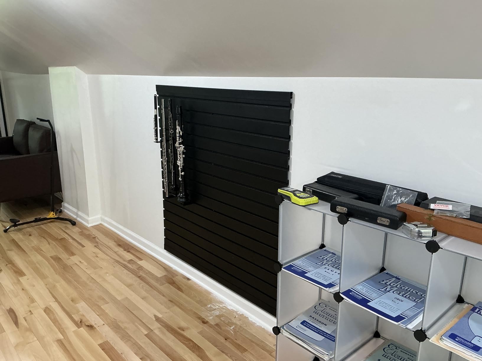 VEVOR Slat Wall Paneling, 4 x 4 ft, PVC Garage Slatwall with Modular Design, Black Slat Wall Easy-to-Install Adjustable Slatwall Panel with Coupling Structure & DIY Cutting, Fits for Storage & Display customer photo 2