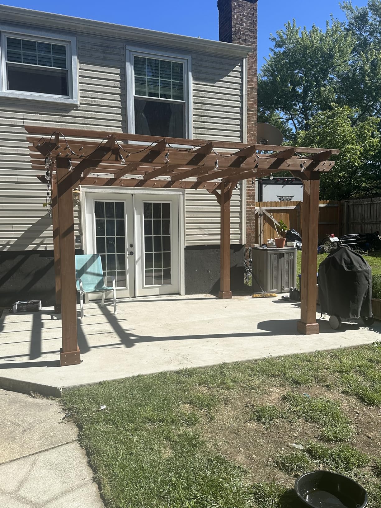 BlueWish 10' x 12' Patio Pergola, Cedar Wood Pergolas with Solid Structure, Pergola Kits, Outdoor Pergolas and Gazebos with Slatted Trellis Roof customer photo 1