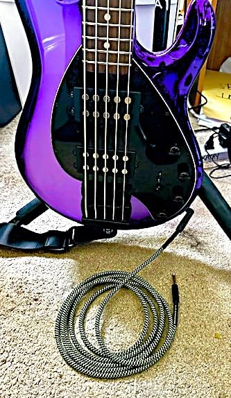 AA AUDIO ACCESSORY Pro Series Guitar Cable 10 ft, Gold-Plated Neutrik REAN Connector, 18 AWG 99.99% OFC, Low Capacitance Straight to Right Angle 1/4 Inch Instrument Cable customer photo 1