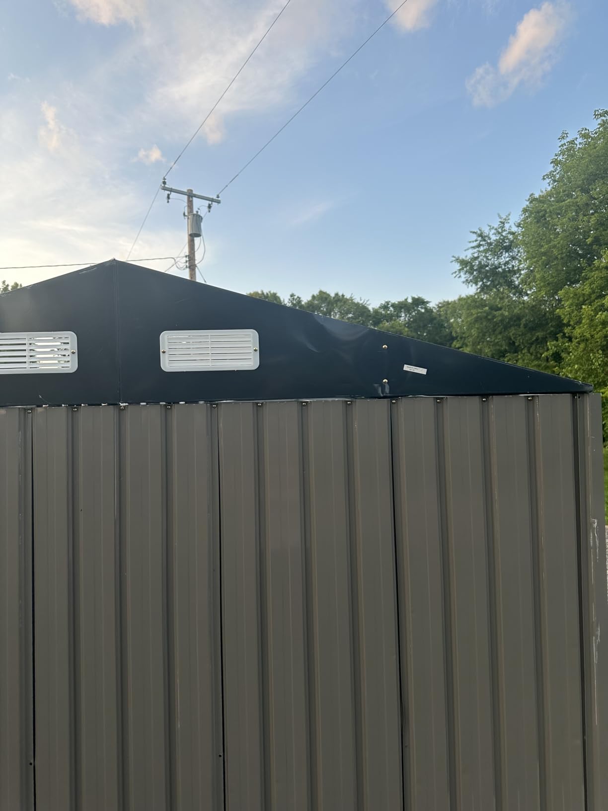 Aoxun 8x6FT Shed with Floor Galvanized Steel Outdoor Storage Shed Metal Garden Shed with Double Doors, Moisture-Proof Floor & Ventilation, Sloped Roof for Bike/Generator/Tool Storage (Brown) customer photo 2