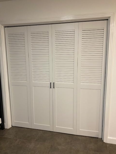 BARNER HOME Half Louvered Bi-Fold Door, Fits 24