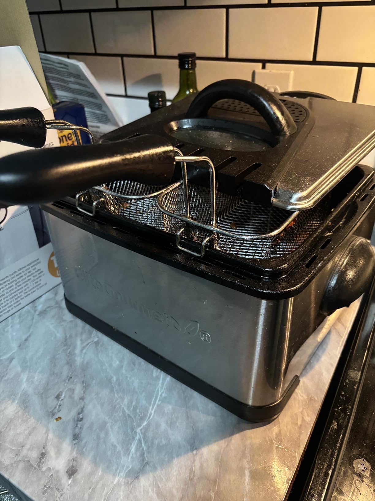 Elite Gourmet EDF-401TXB Electric 4.5 Qt. / 17 Cup Immersion Deep Fryer 3-Baskets, 1700-Watt, Timer Control, Adjustable Temperature, Lid with Viewing Window and Odor Free Filter customer photo 2