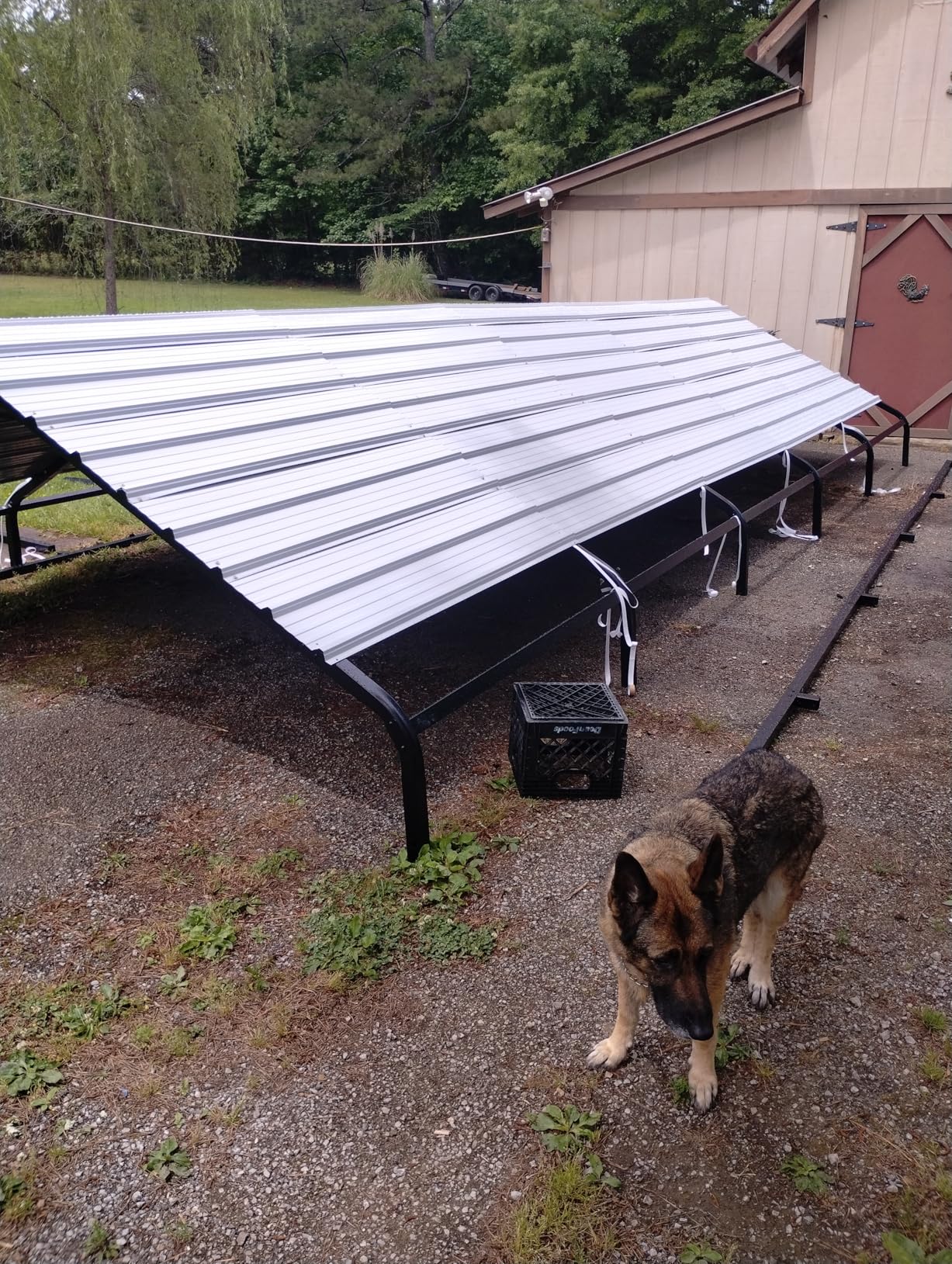 Garveelife 20 ft x20 ft x13 ft Metal Carport for 2 Cars, Heavy Duty Steel Frame for All Weather, Permanent Shelter for Boats, Full-Sized Pickup Trucks, and Tractors, N.W. 800 LBS customer photo 1