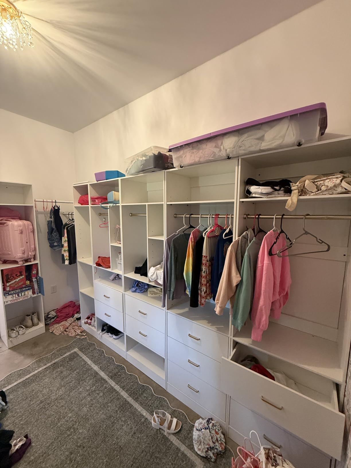 Besiost Closet System Set of 4, 8FT Closet Systems with 12 Wood Drawers, 96