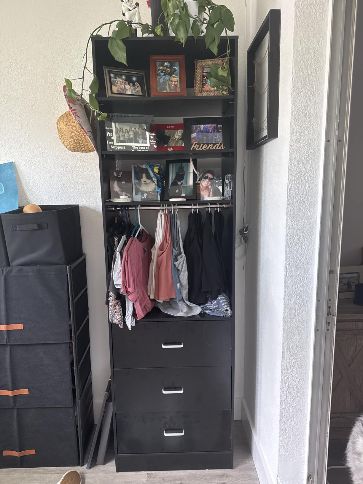 Besiost Closet System Set of 4, 8FT Closet Systems with 12 Wood Drawers, 96
