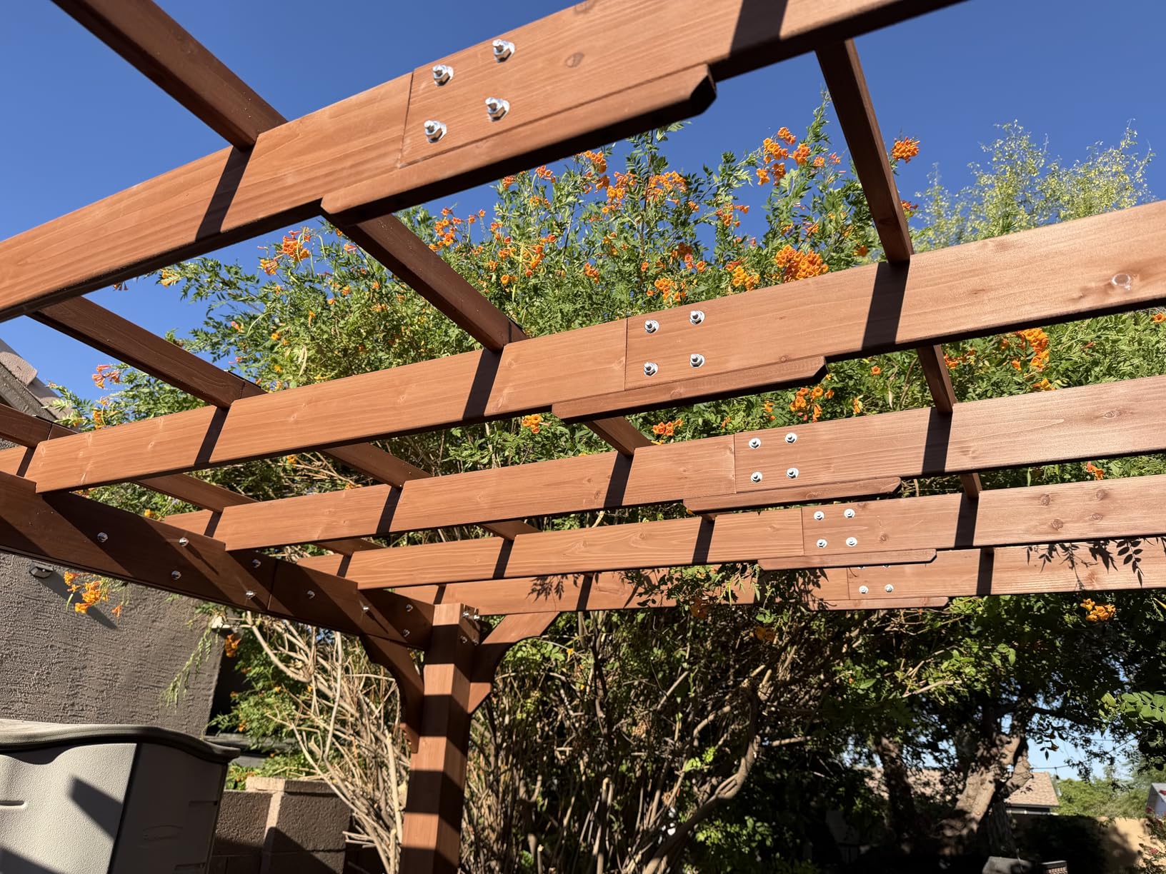 MUPATER 10' x 10' All Wood Pergola with Roof, Wooden Pergola Kit with Stakes, Quality Supported Structure, Snow and Wind Resistant customer photo 2