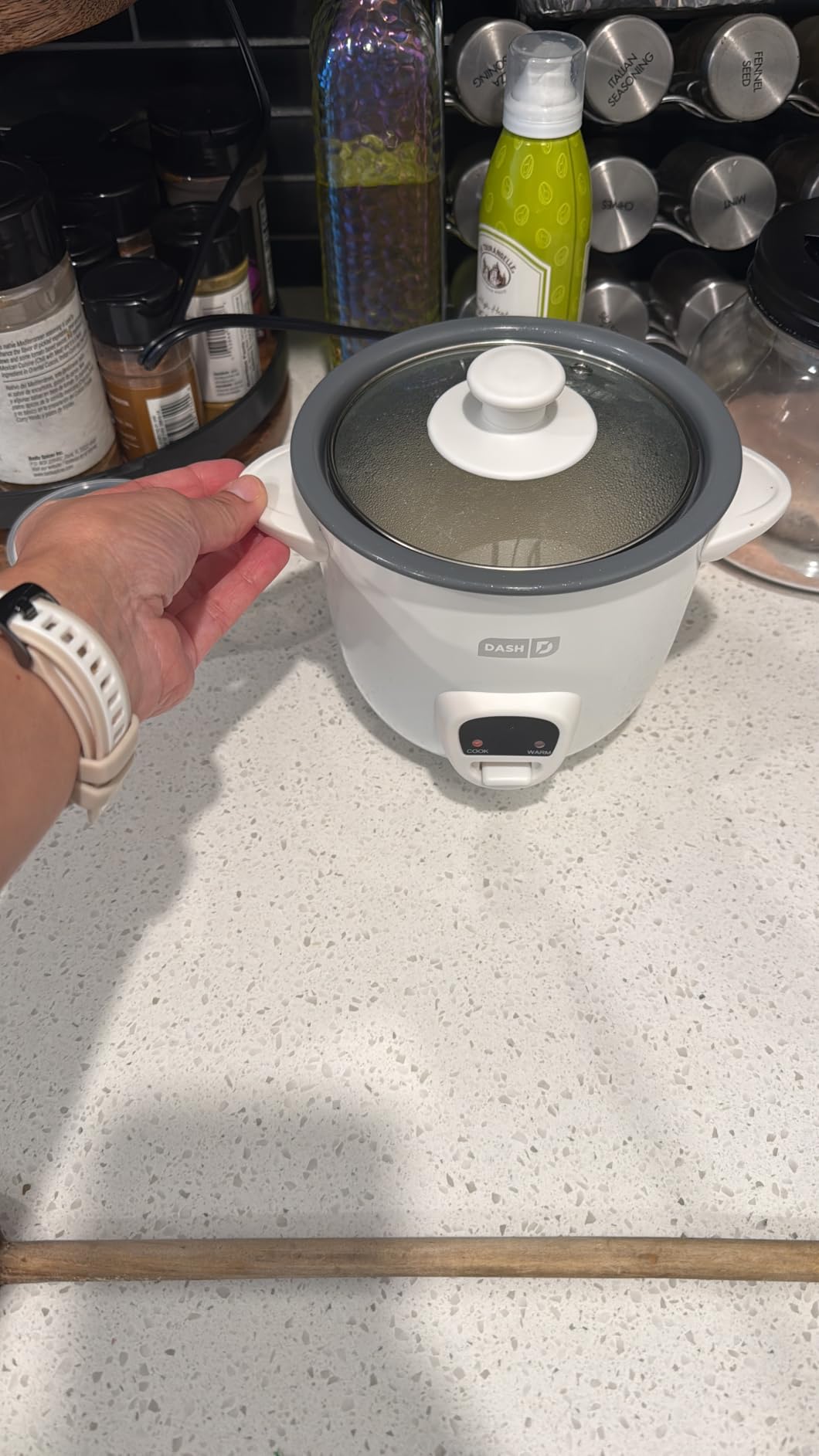 Dash Mini Rice Cooker | Small Rice Maker, 2 Cups Cooked / 1 Cup Uncooked, Ceramic Nonstick Removable Pot, Keep Warm Function, Compact and Portable for Dorm, Travel, Single Serve, Aqua customer photo 1