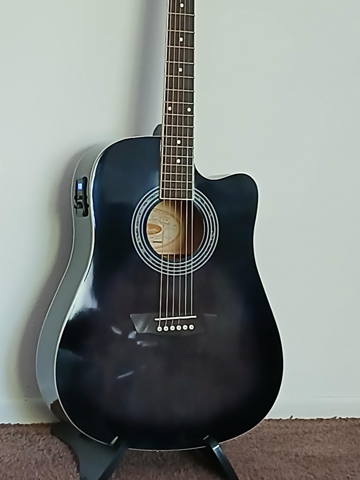 Washburn WA90CE Acoustic-Electric Guitar Kit - Black Bundle with Gig Bag, Strap, Picks, Strings, Stand, Instructional DVD customer photo 2