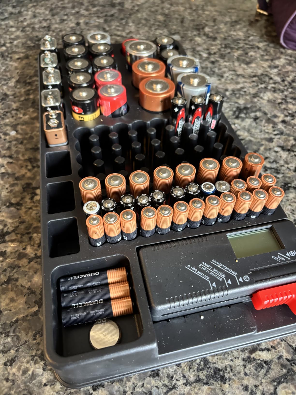 Battery Organizer Storage Case with Tester | Stores & Protects Up to 136 Batteries, Holds AAA AA C D 9V Button Cell with Clear Locking Lid for Home & Garage customer photo 2
