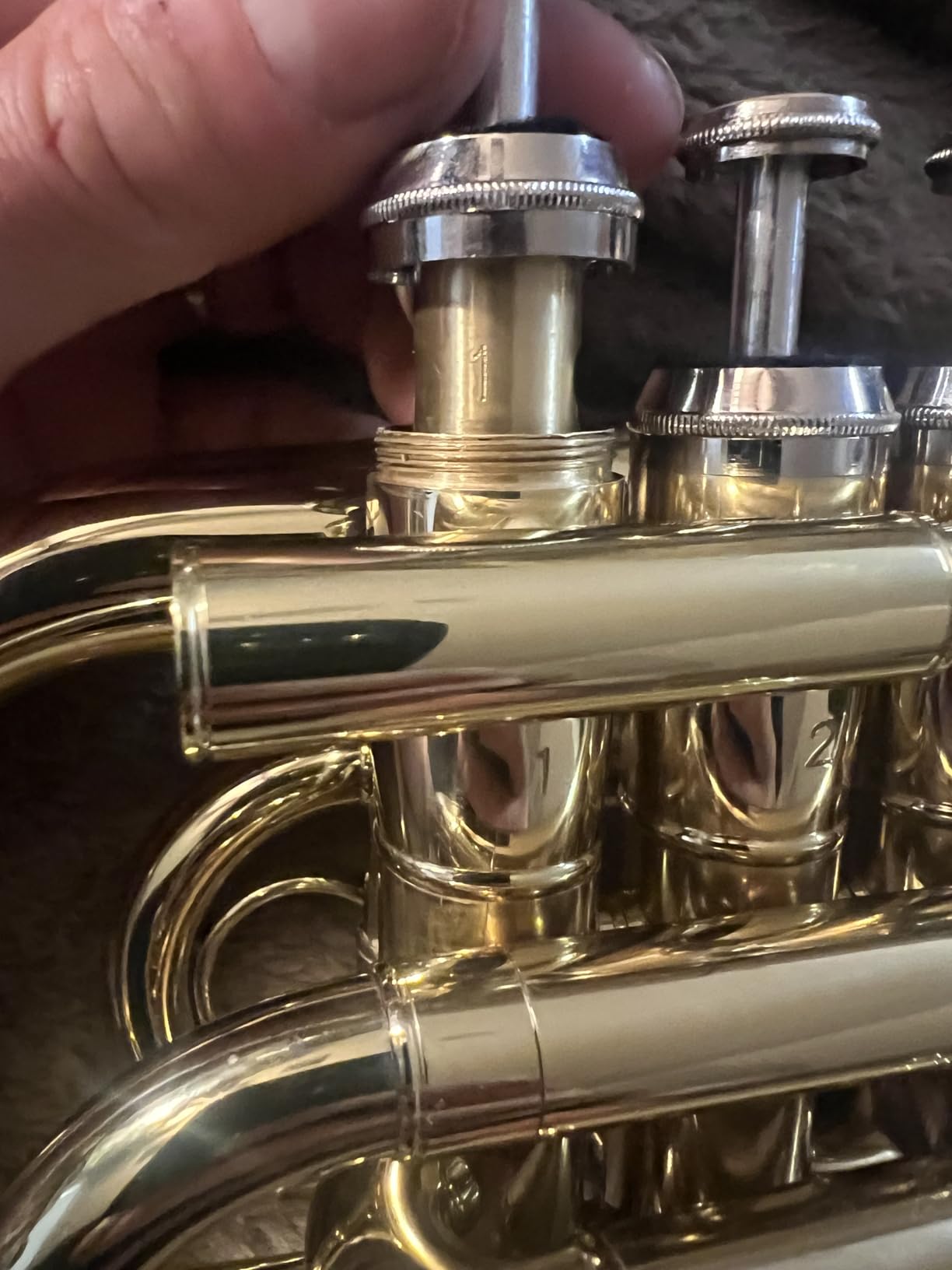 SONICAKE Pocket Trumpet for Beginners Students - Nickel Plated Bb Flat Mini Brass Trumpet Full Kit with 7C Mouthpiece, Hard Case, Gloves & Cleaning Kit QPT-02 (Nickel) customer photo 1