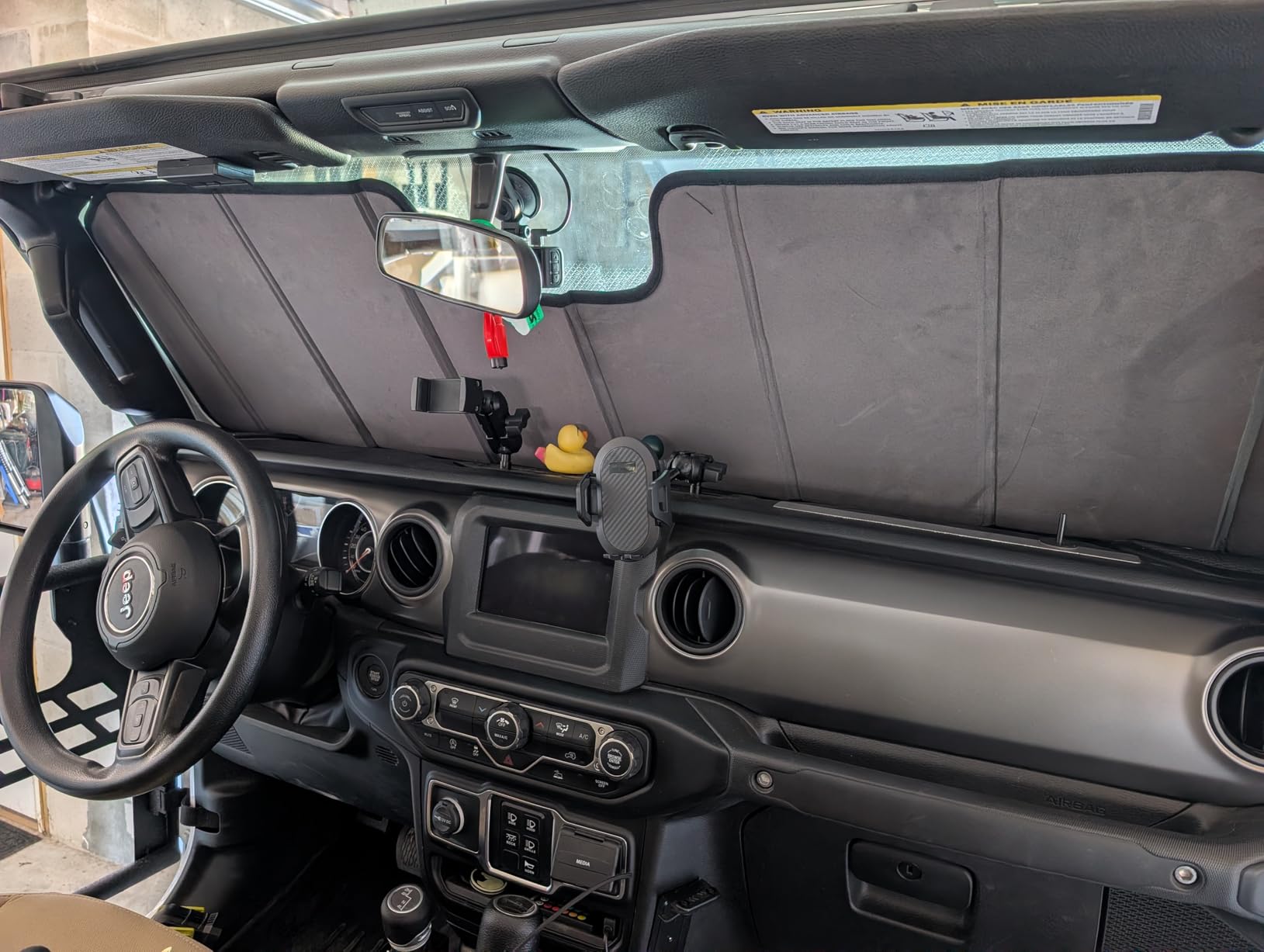 Windshield Sun Shade for Jeep Wrangler 2018-2026, Gladiator 2020-2026, Custom-fit Windshield Cover, Protect Dashboard, Foldable Car Window Shades - Wrangler & Gladiator Accessories customer photo 1