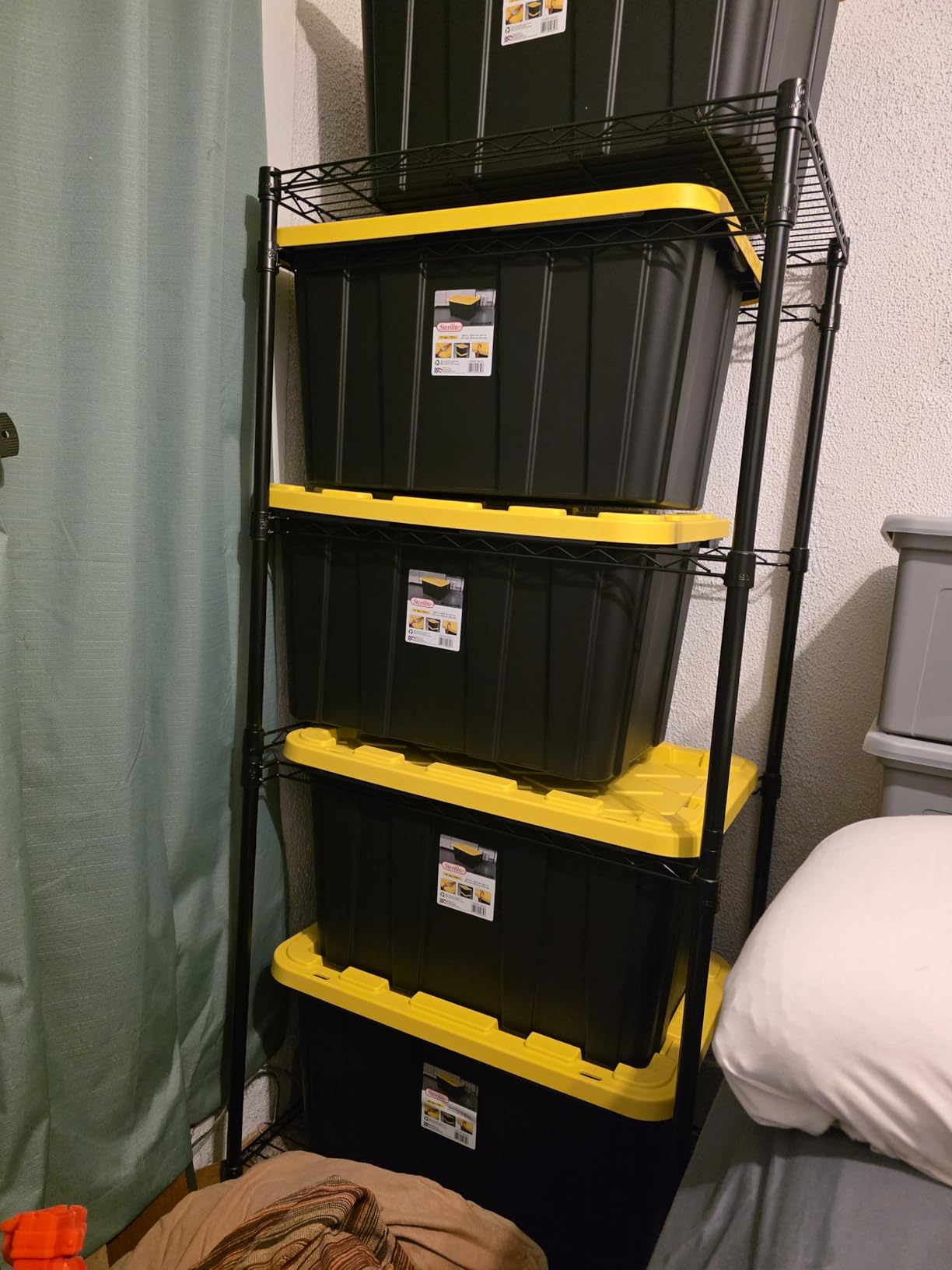 MonsterRAX 5-Tier Heavy Duty Garage Bin Storage Rack for 27-Gallon Totes. Industrial metal organization, 250lb capacity, NSF Certified. (Bins not included) (Black) customer photo 1
