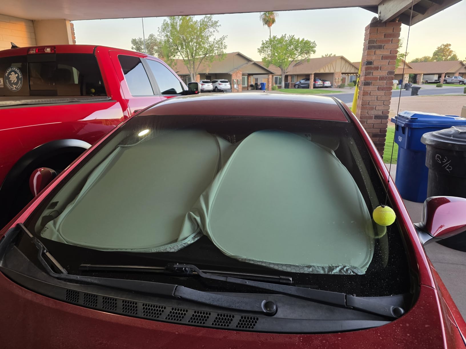 Graphene Dual-Layer Windshield Sun Shade for Car, Cooling Heat Blocker with 99% UV Protection, Foldable Front Car Windshield Shade for Cars Trucks SUVs, Odor-Free Car Windshield Sunshade 64