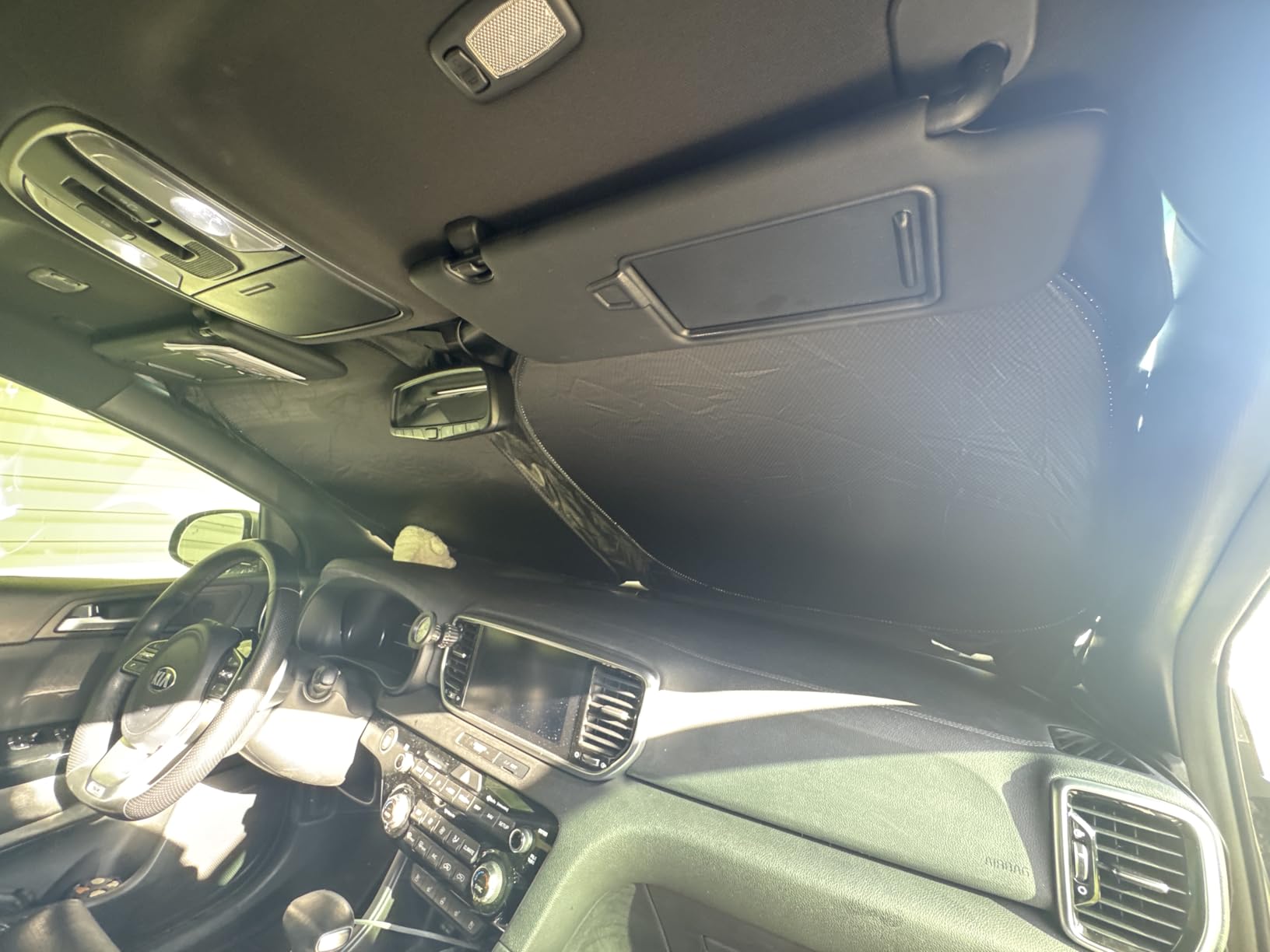 Zanch Custom Windshield Sun Shade for Ford F150 F250 F350&450 (2015-2026), 3D Scanned Fit, 7-Layer Heavy-Duty UV & Heat Blocking Protection, Interior Cooling, Foldable Truck Accessories customer photo 2
