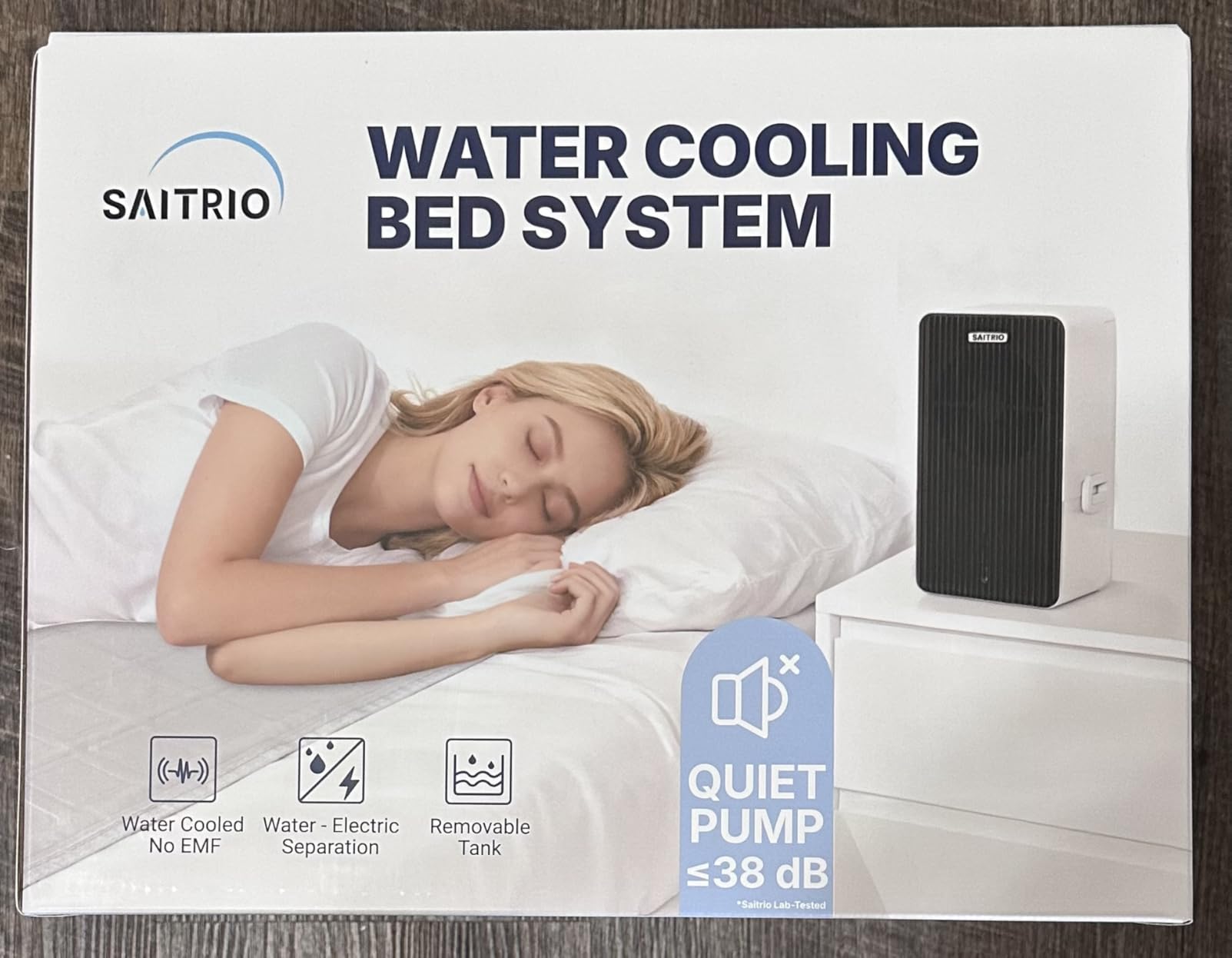SAITRIO Cooling Mattress Pad, Active Hydro-Powered Bed Cooling System for Night Sweats, Menopause & Hot Sleepers, Ultra-Thin Mattress Topper, Quiet & Clean, Double/Full Size (55