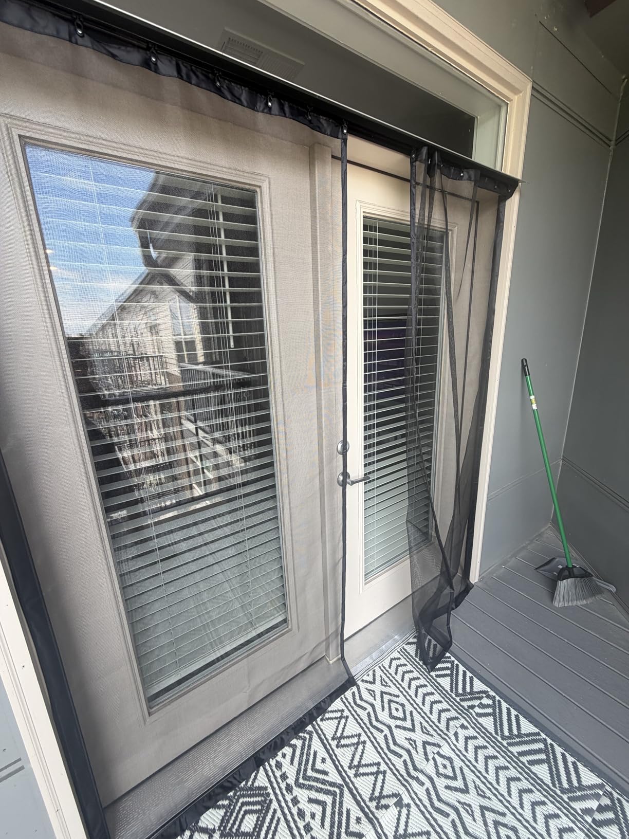Sliding Magnetic Screen Door with Track for 48x80 Inch Patio & French Doors, Fully Retractable Mesh Door Screen with No Top Blockage, Durable Heavy Duty Bug Screen for Convenient Access customer photo 1