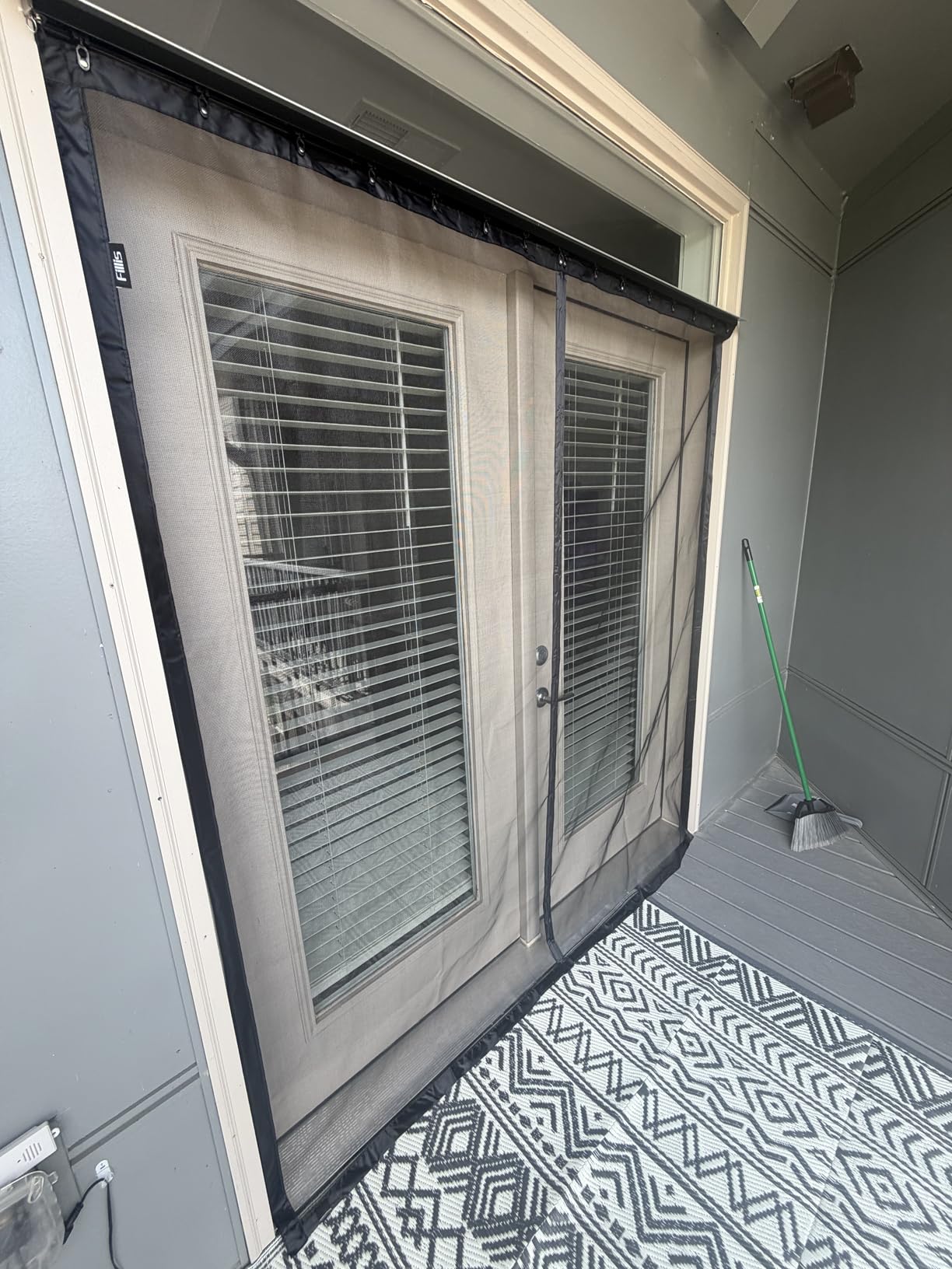 Sliding Magnetic Screen Door with Track for 48x80 Inch Patio & French Doors, Fully Retractable Mesh Door Screen with No Top Blockage, Durable Heavy Duty Bug Screen for Convenient Access customer photo 2