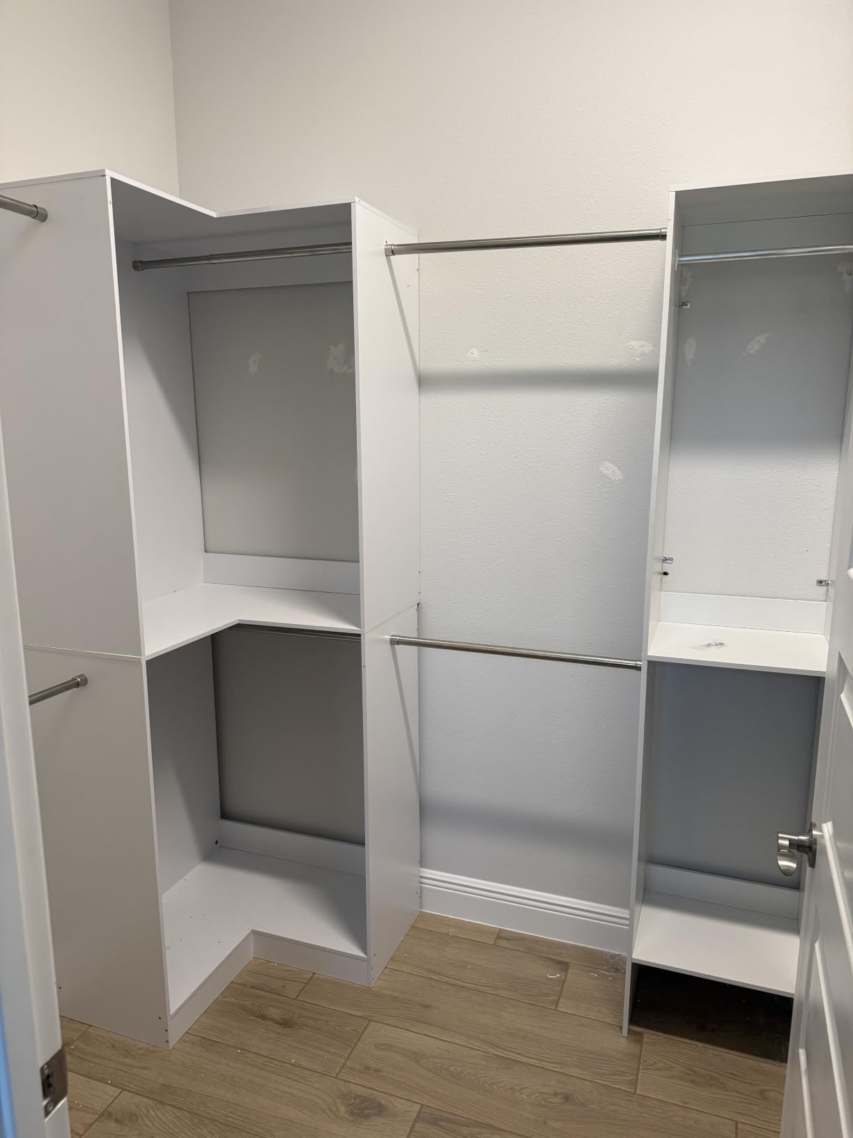 SONGMICS CUSTOS Collection - Closet System, Customizable Walk-In Closet Organizer System with Adjustable Hanging Rods and Storage Shelves, White, Fits Spaces 4-9.6 ft URGR040WZ01S customer photo 1