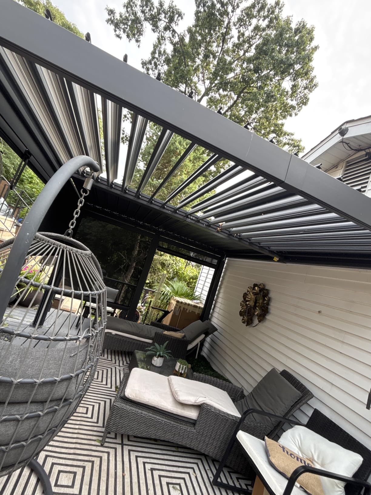 AirWire 10x12 FT Louvered Pergola Dark Gray | Metal Gazebo with 2 Independent Adjustable Roof and Drainage System for Patio, Deck, Garden customer photo 2