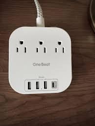 One Beat Power Strip with USB C, 3 Outlets 4 USB Ports, 6ft Short Braided Extension Cord, 22.5W Desktop Charging Station, Flat Plug, Non Surge Protector, Cruise Ship Travel Compact, ETL Listed, Black customer photo 1