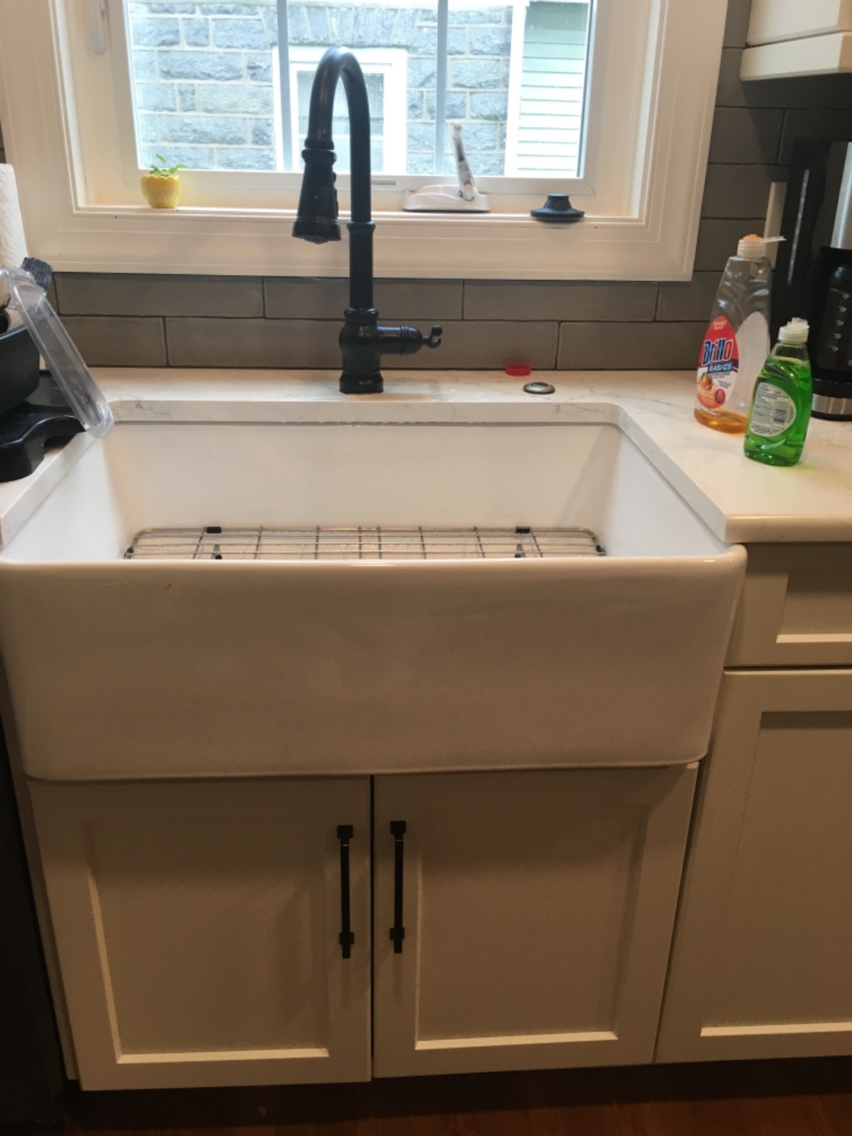 Lordear Glossy White Undermount Kitchen Sink 30 Inch Fireclay Porcelain Ceramic Sinks Single Bowl Basin 30x18x10 Inch customer photo 2